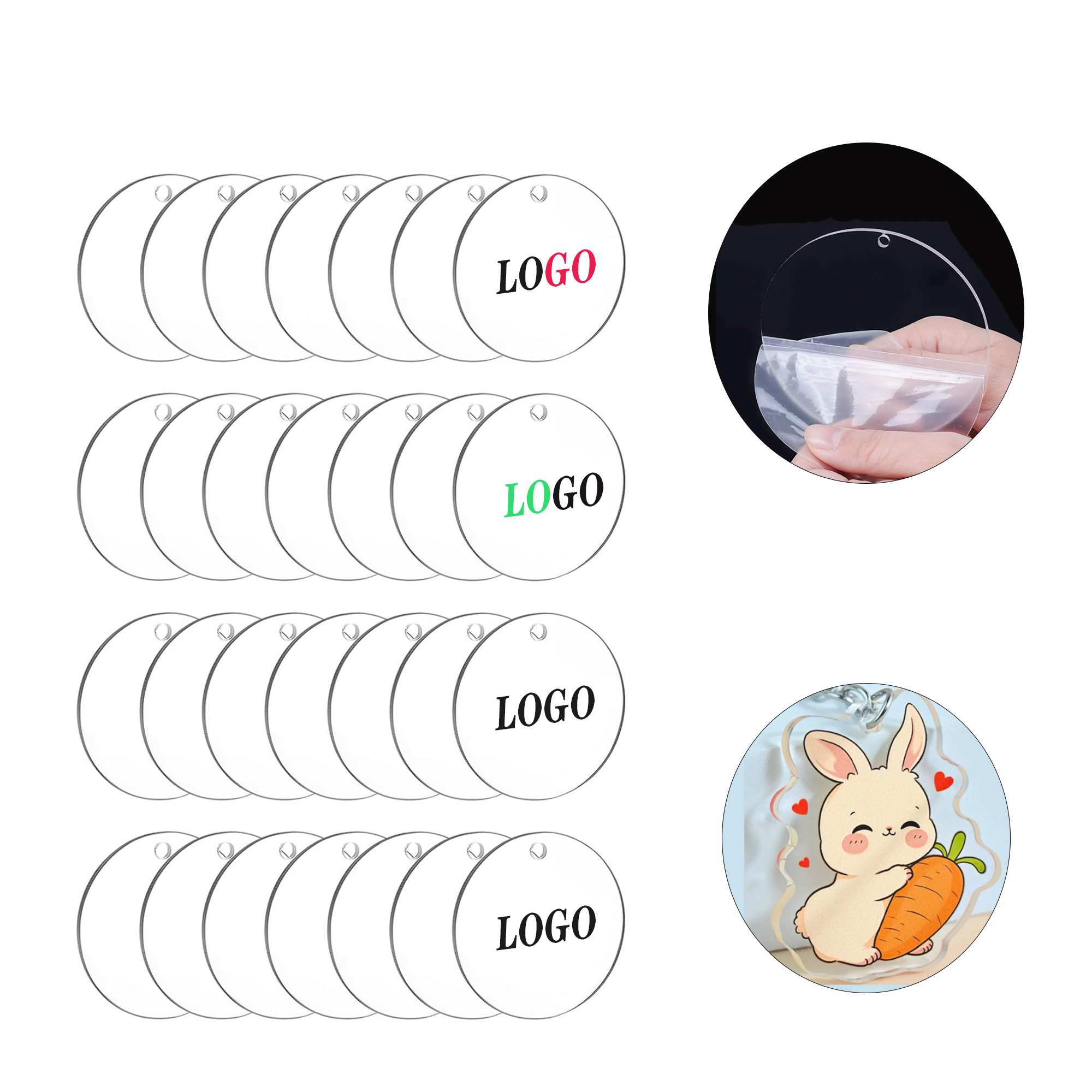 Portable Double Layer Acrylic Keychain 4