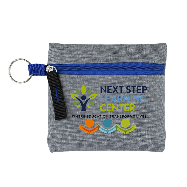 4-1/2" W x 4-1/2" H "CAPRI" Heathered Gray Zipper Pouch 28