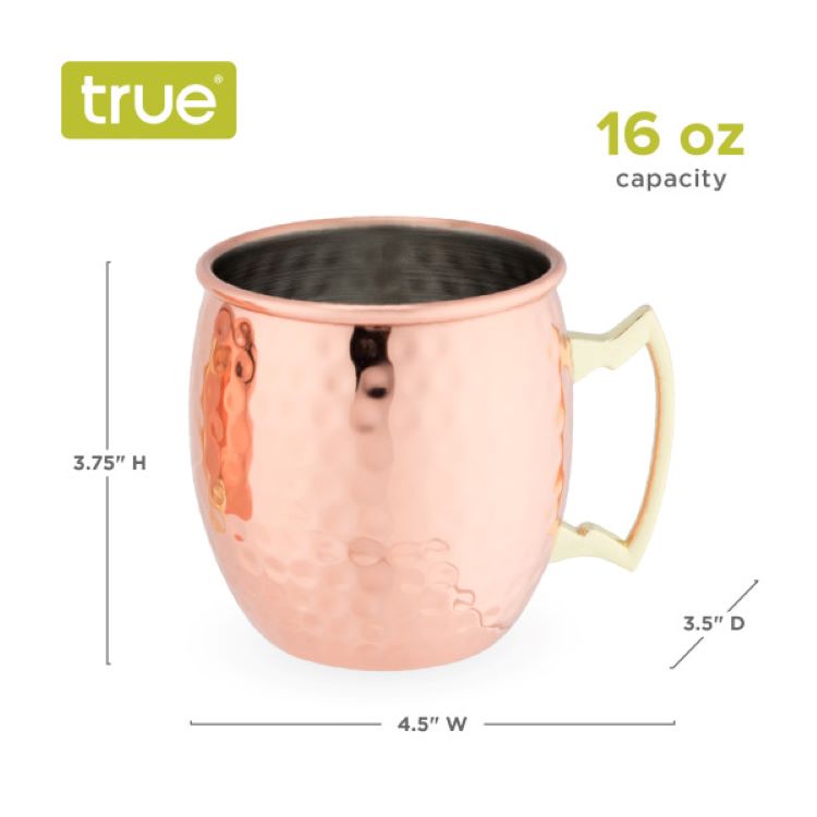 Hammered Moscow Mule Copper Mugs (Set of 2) - Thumbnail 5