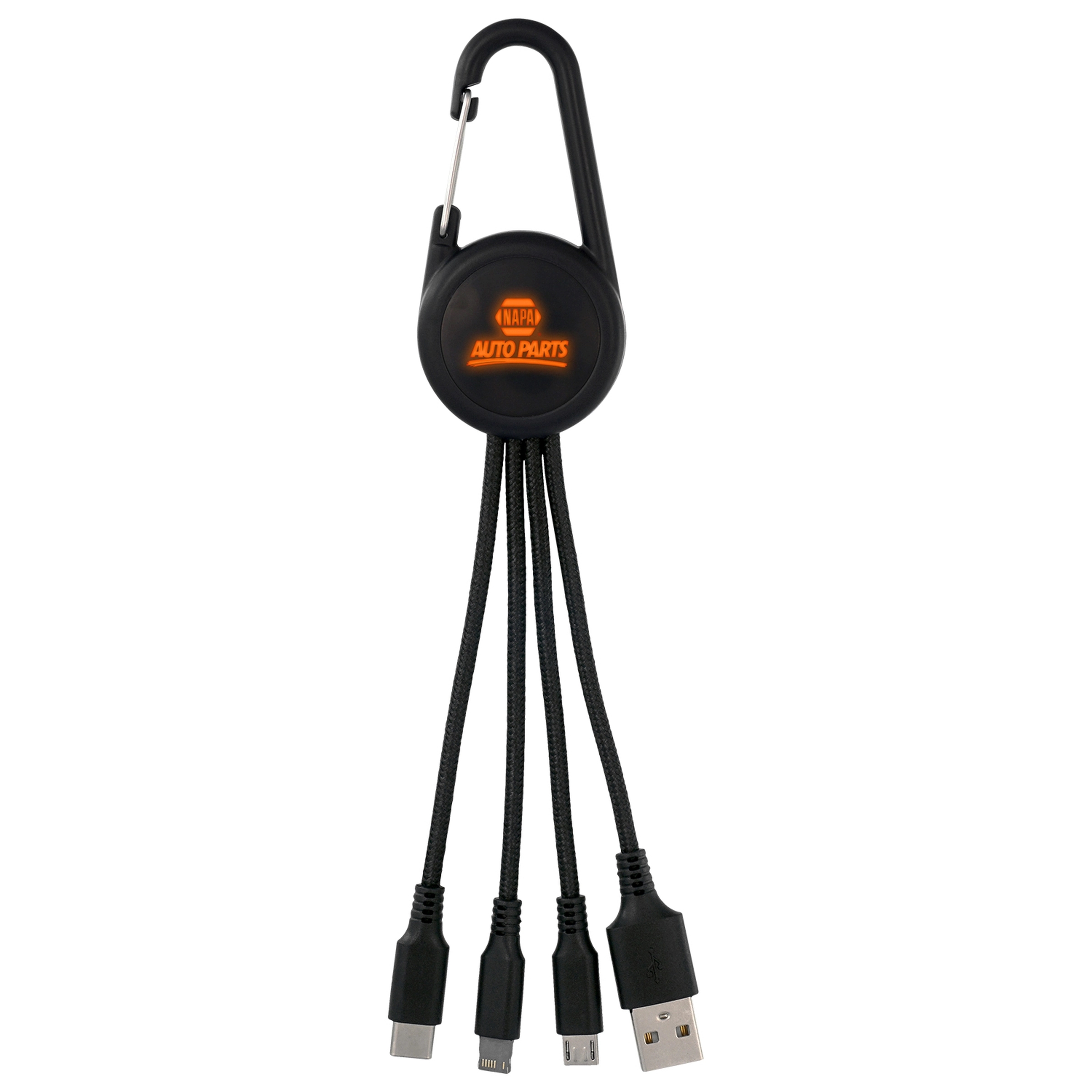 COLOR LIGHT UP 3-IN-1 CARABINER CHARGING CABLE 2