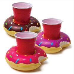 PVC Inflatable Floating Doughnut Cup Holder