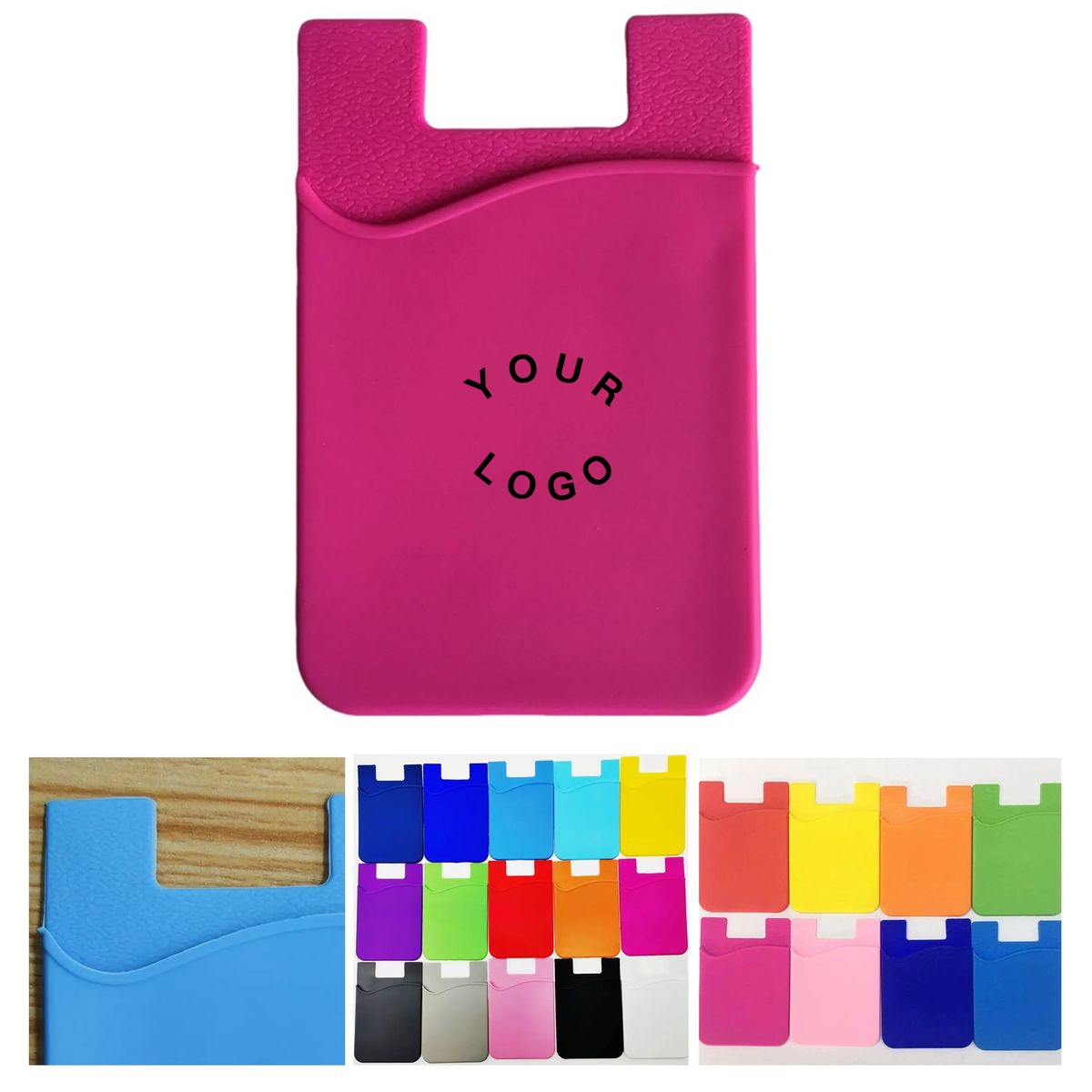 Silicone Phone Card Holder with Adhesive Back