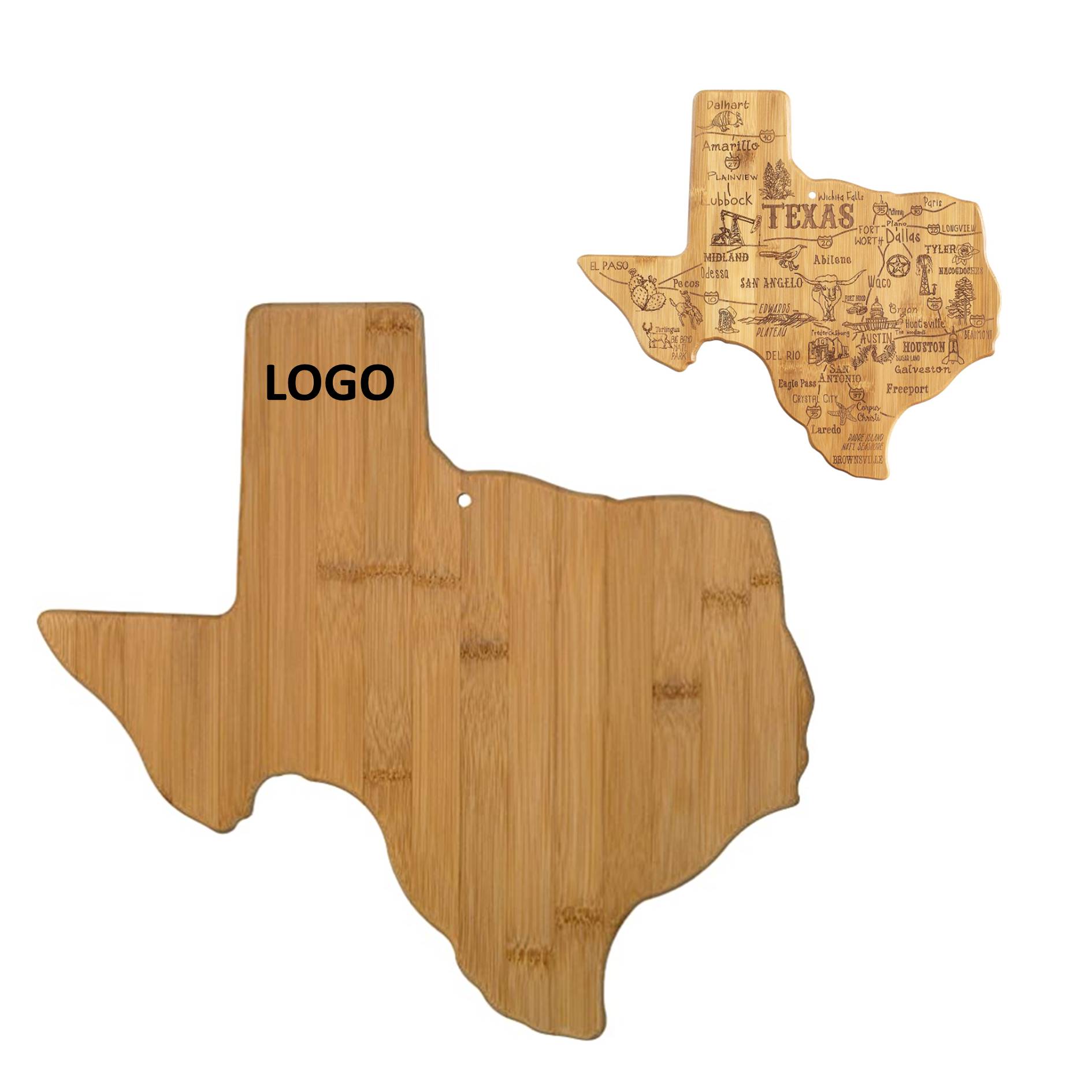 Texas State Shaped Serving Cutting Board