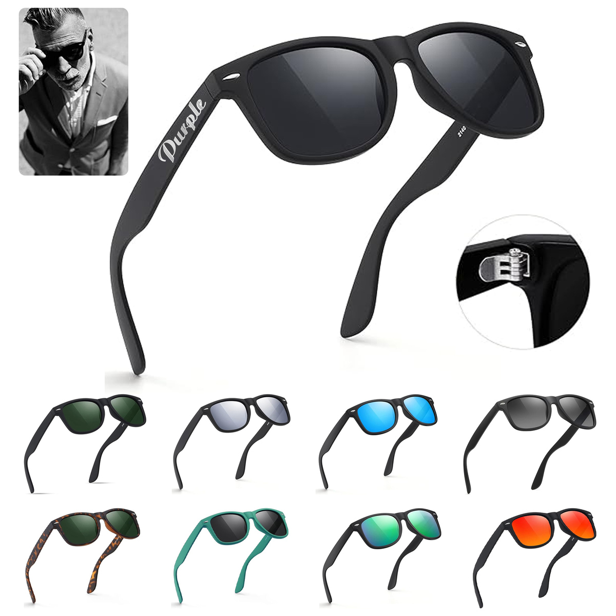 UV Protection Retro Polarized Sunglasses