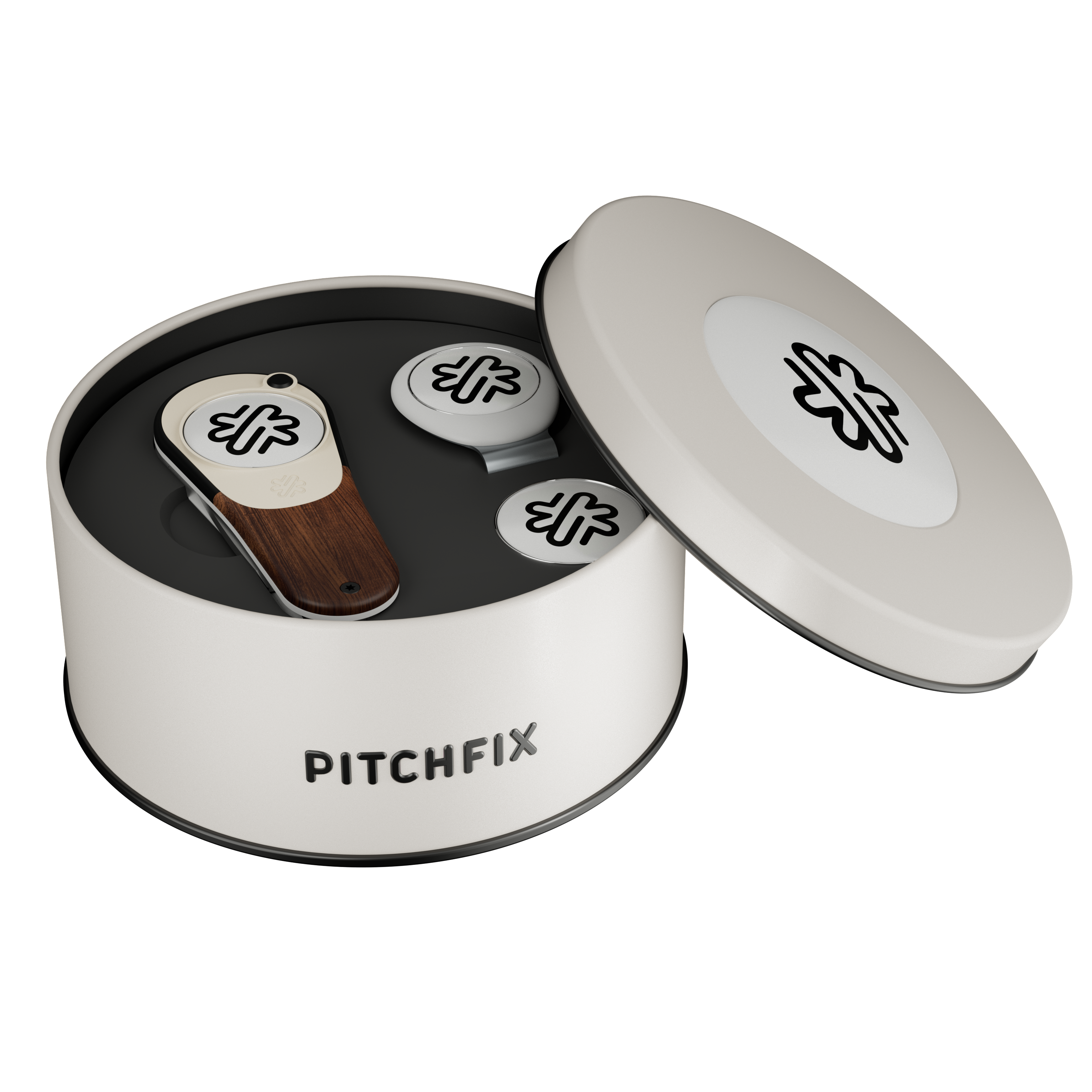Pitchfix Woodie Golf Divot Tool in Round Tin 7