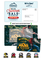 Magna-Peel Laminated Postcard (8.5x5.25; 14pt) with 3.5x6 Round Corner Magnet (25 mil)