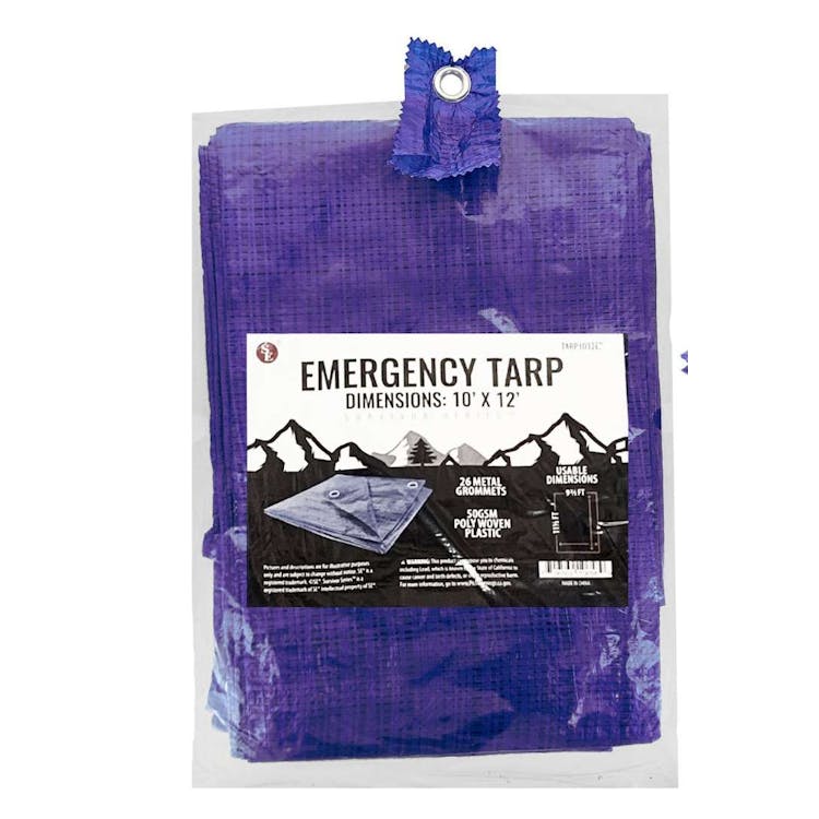 Blue Tarps with Metal Grommets - 10' x 12' 3