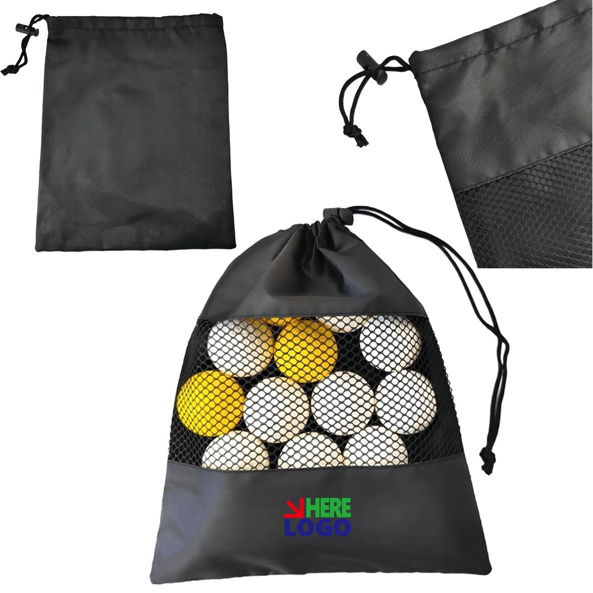 Versatile 210D Drawstring Bags With Pocket 4