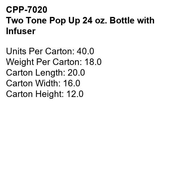 Two Tone Pop Up 24 oz. Bottle with Infuser 1