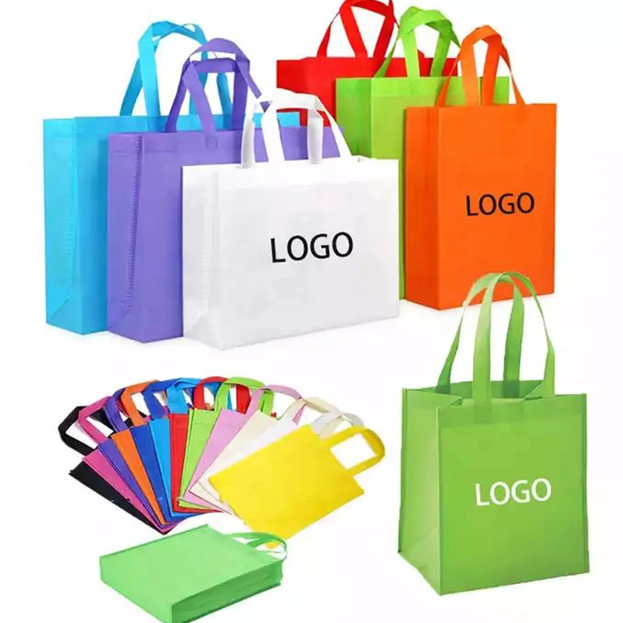 MOQ 20PCS Printed Promotional Reusable Shopping Nonwoven Bag 8