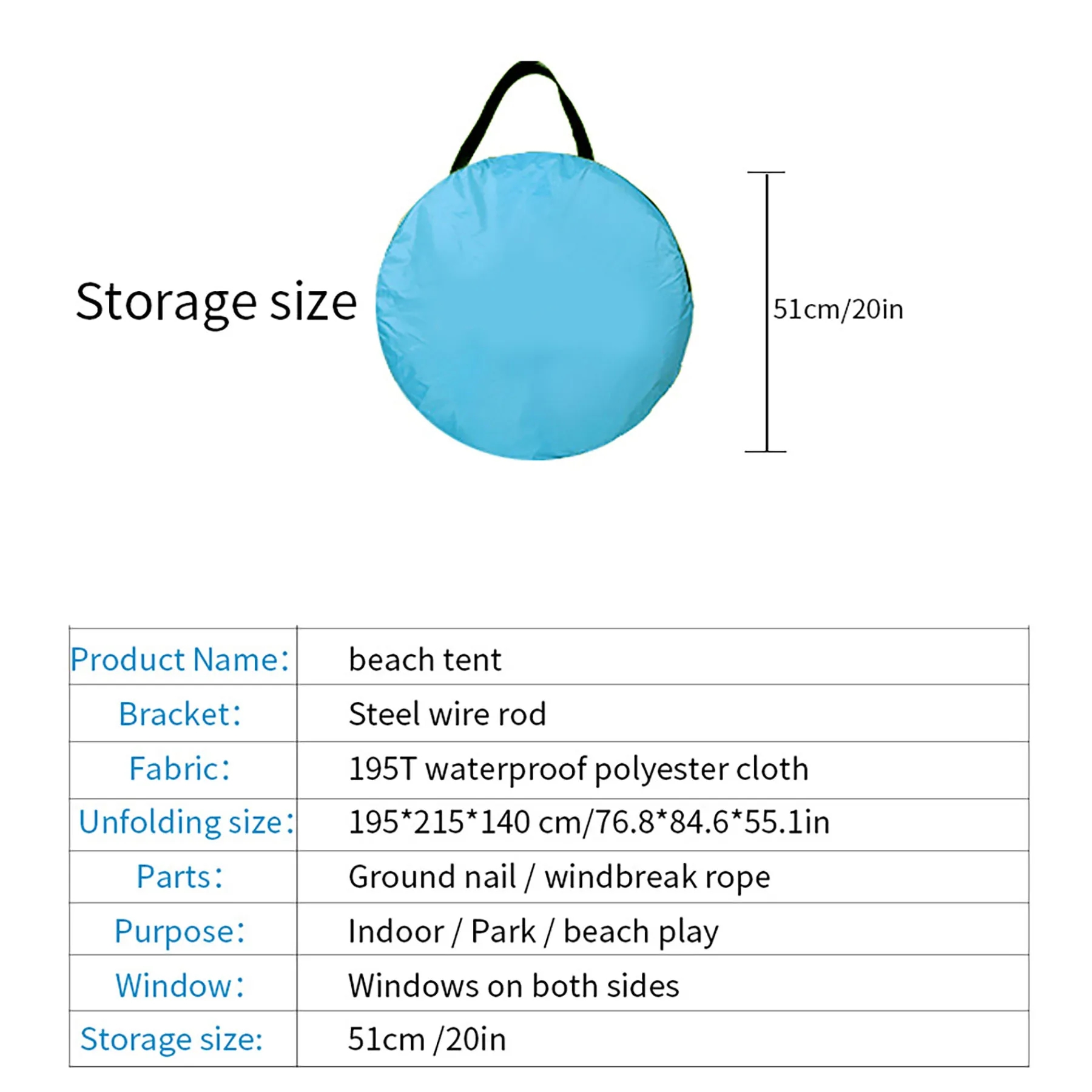 Portable Pop Up Beach Tent 32