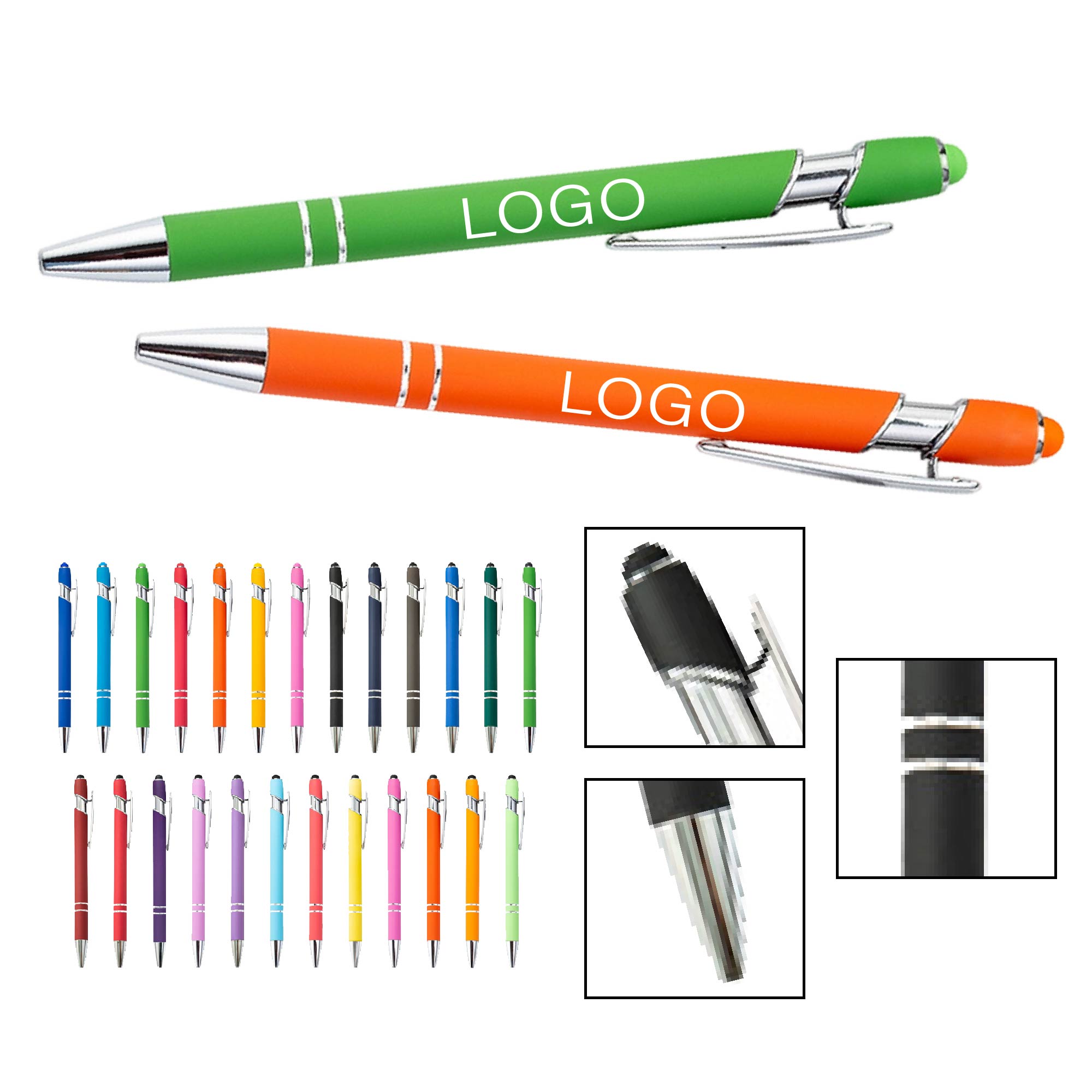 Metal Two-in-One Ballpoint Pen and Stylus