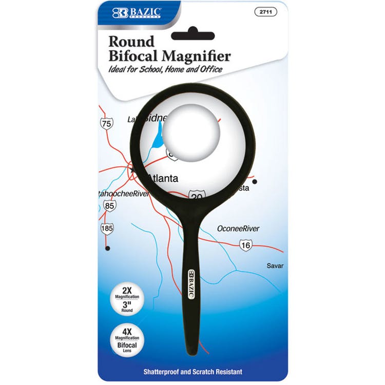 3" Round Magnifier with 4X Bifocal - Handheld 3