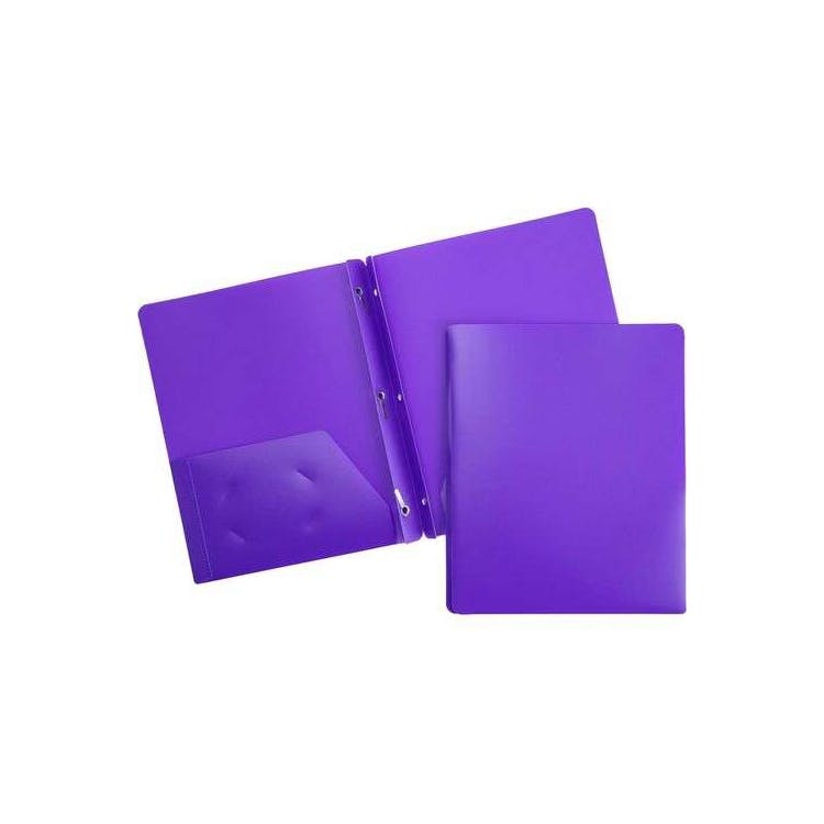 2 Pocket Poly Folders - 3 Prong Purple 3