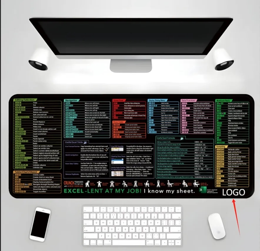 Excel Shortcut Mouse Pad Office Desk