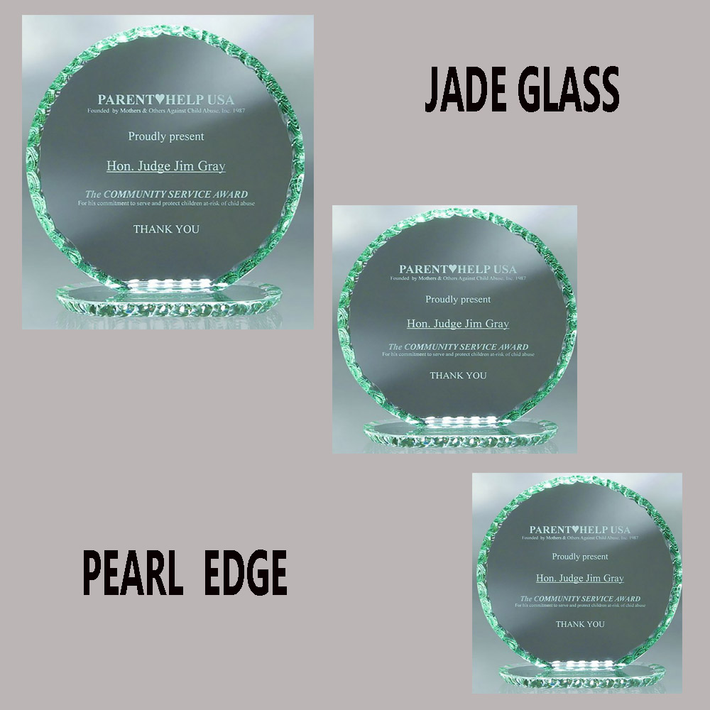 Jade Crystal Pearl Edge RoundAward