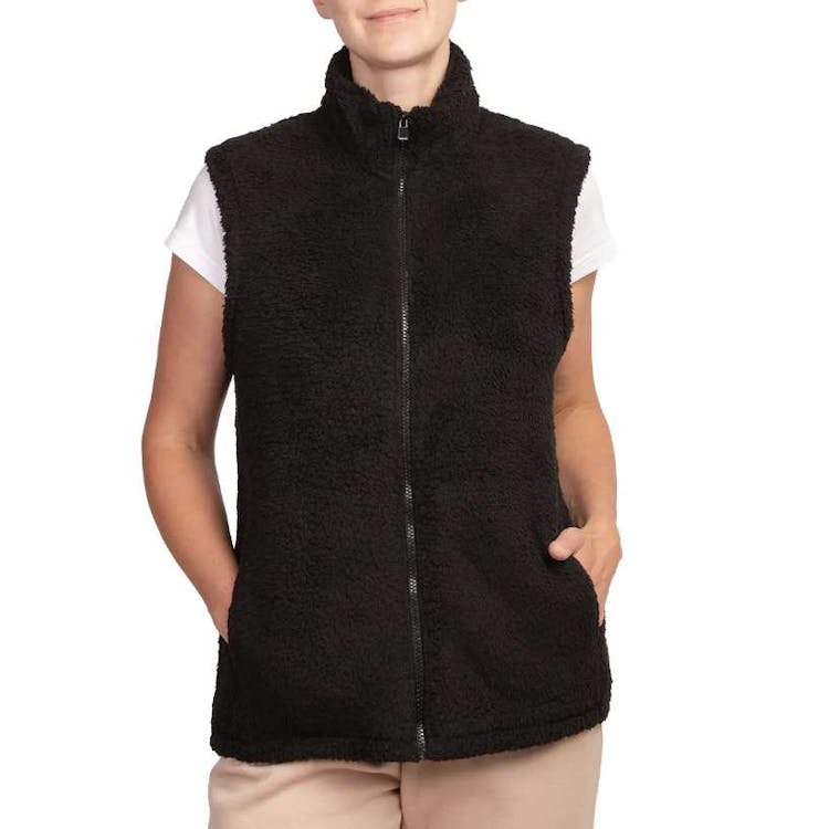 Women's Sherpa Vests Black Medium 3