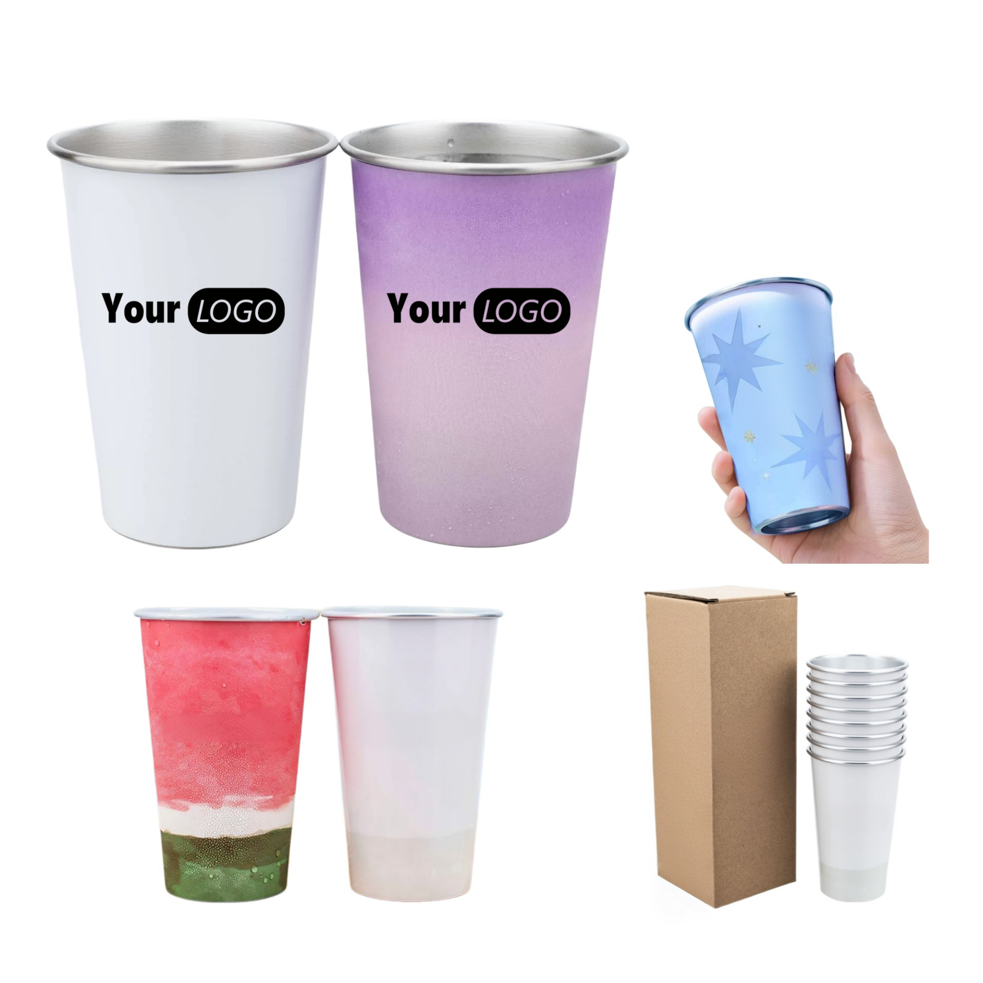 Custom Aluminum Color Changing Cup with Logo Printing 2