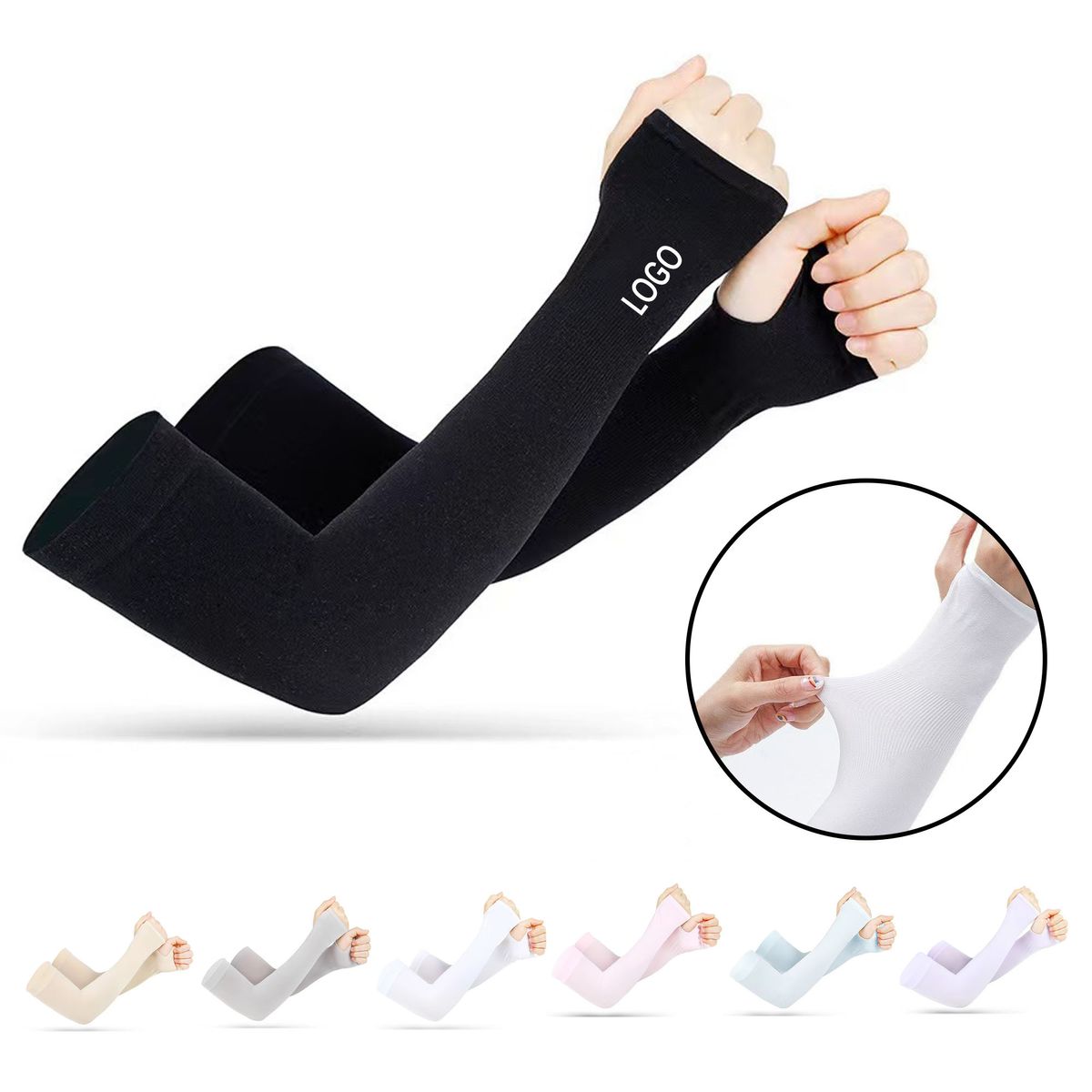 Ice Silk Sun Protection Sleeves With Thumb Hole 4