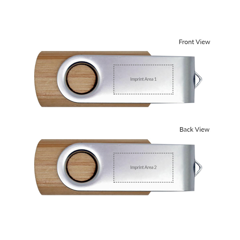 Wooden Swivel USB Flash Drive with Metal Band 8