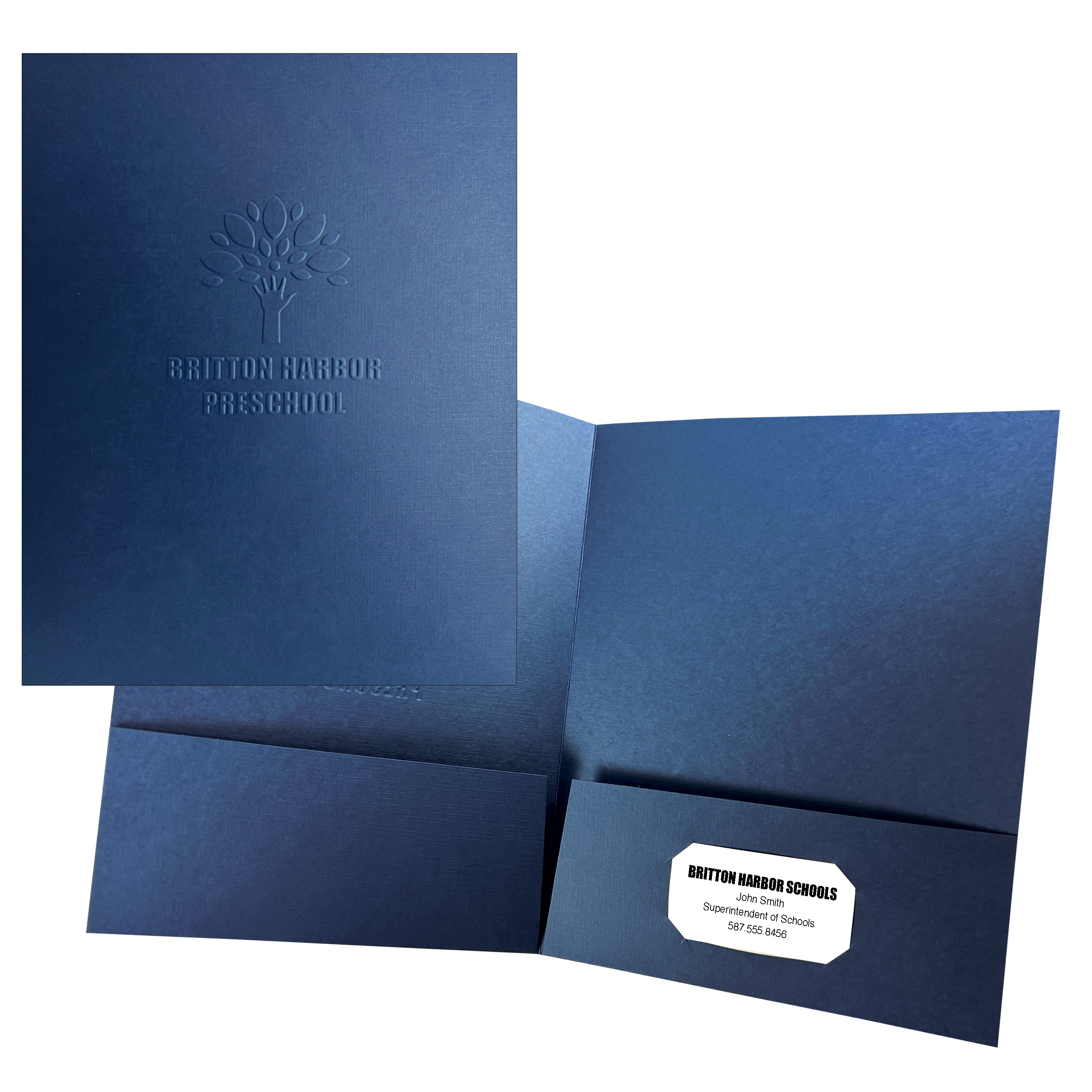 Blind Embossed Linen 2-Pocket Folder 31