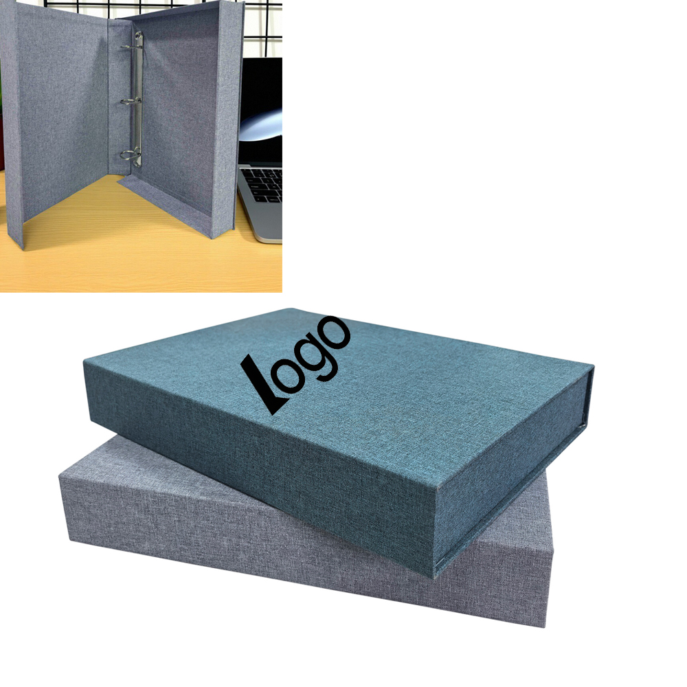 A4 Foldable 3 Ring Binder Document Storage Box W/ Magnetic Closure 13''X10''X2''