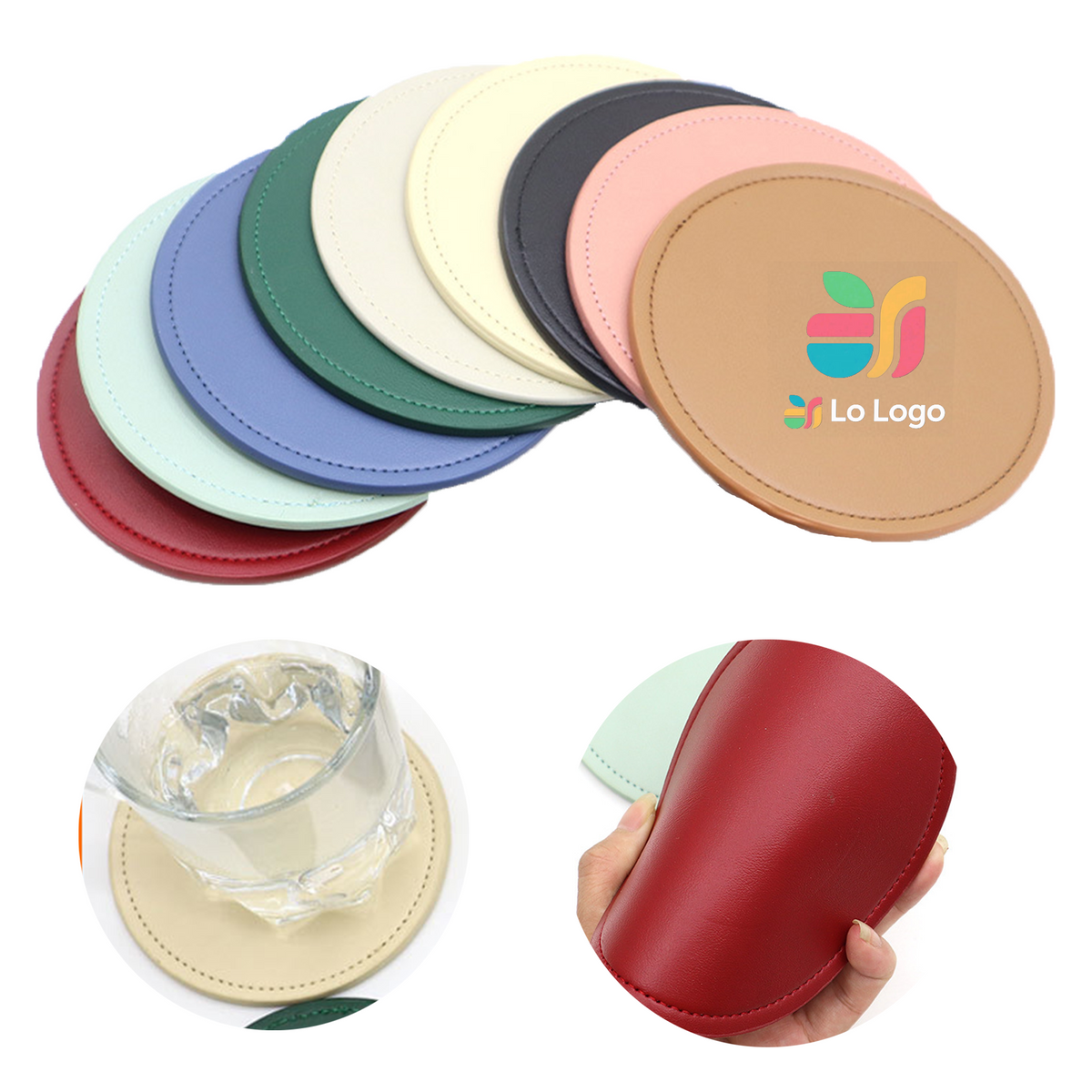 Round Leather Tea Cup Coaster DPNHAG0126 Ad-America