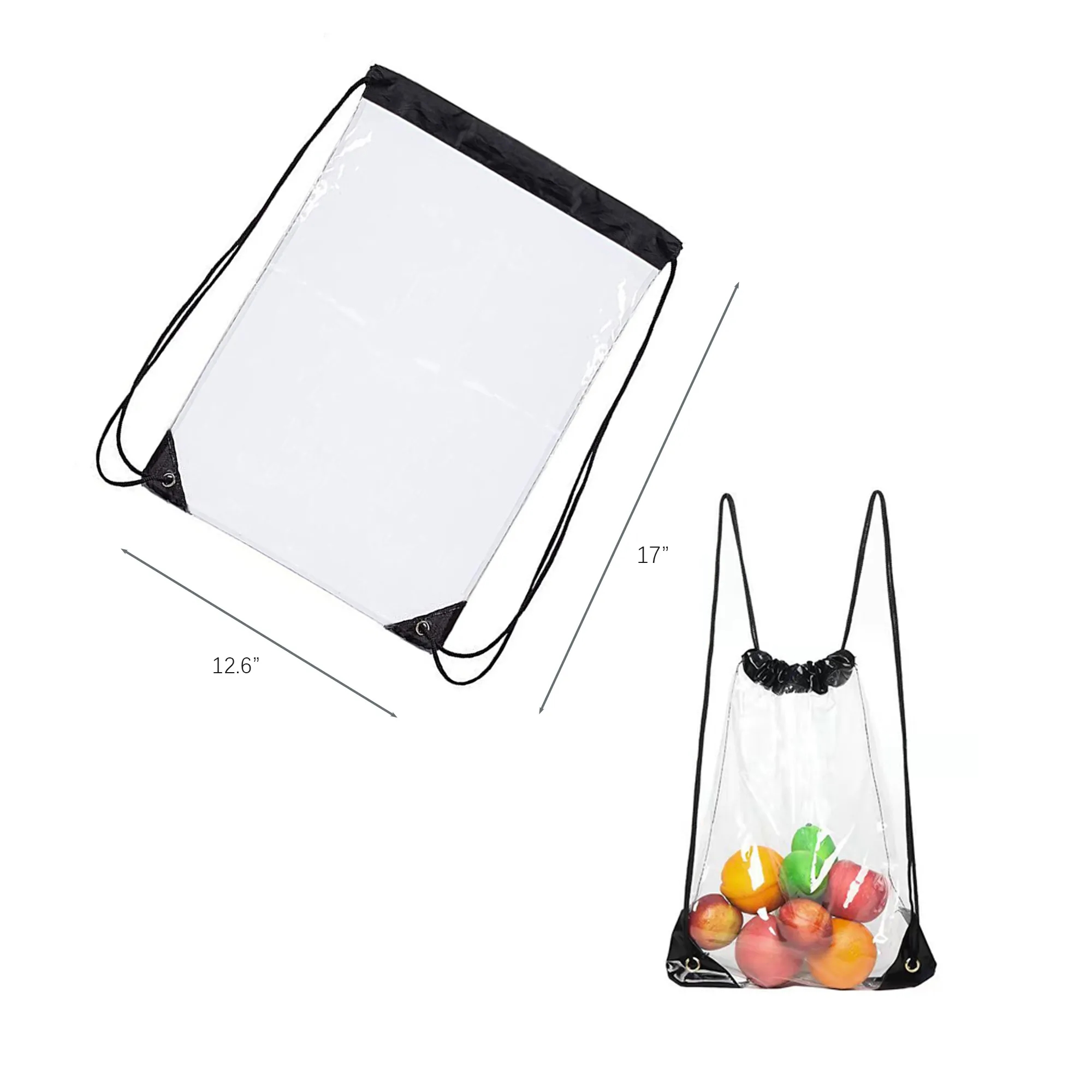 Transparent PVC Waterproof Drawstring Bag 13