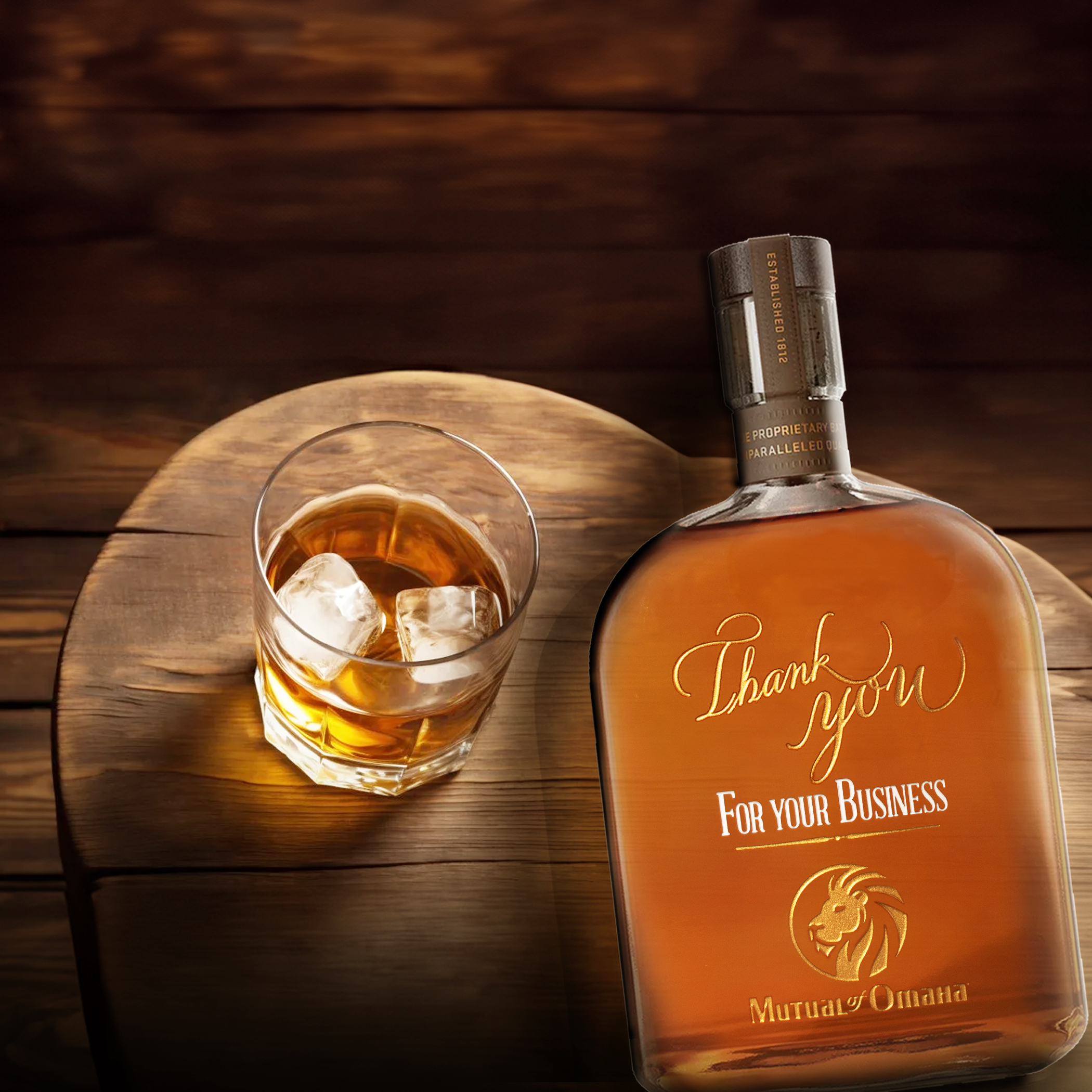 Etched Woodford Reserve Bourbon Liquor Bottle 14