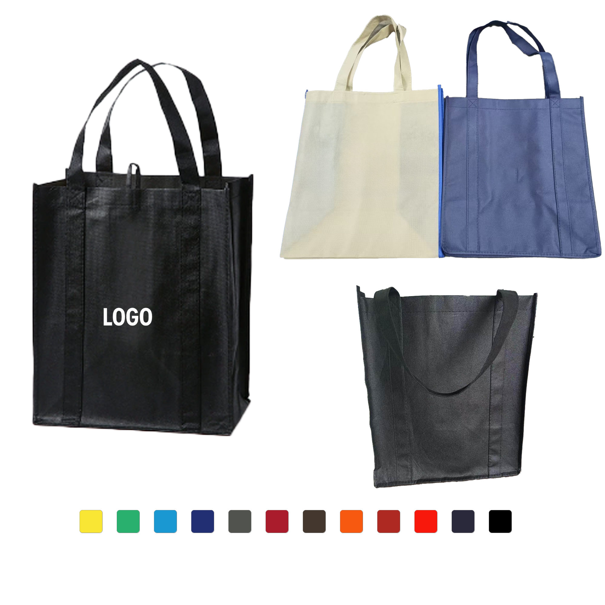 Gusseted Non Woven Tote Bag With Bottom And Side Panels