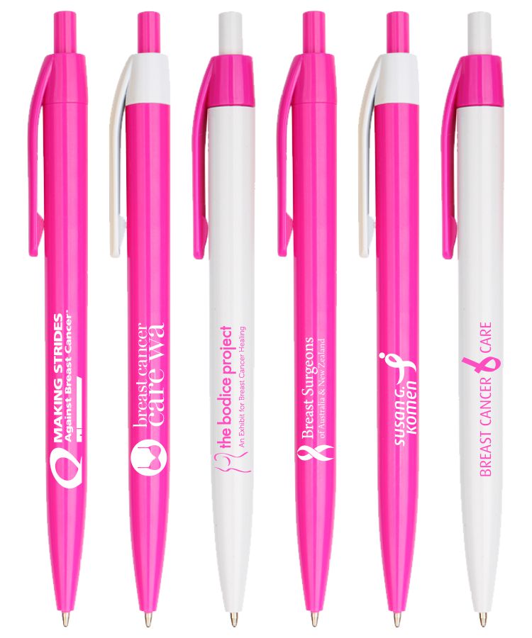 Breast Cancer Awareness Pink Click Pens 121BC BigPromotions