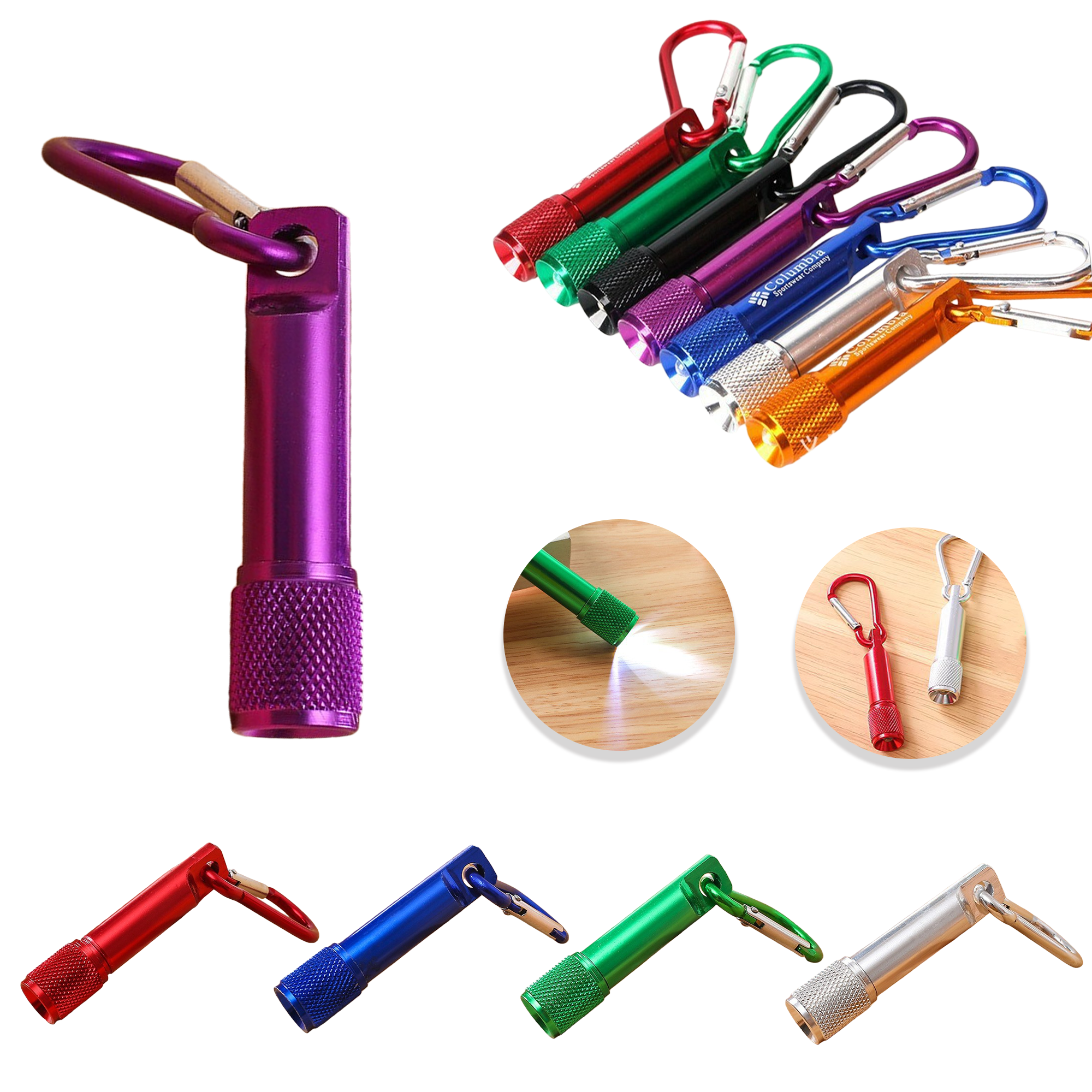 Mini Keychain Flashlight with Carabiner Clip