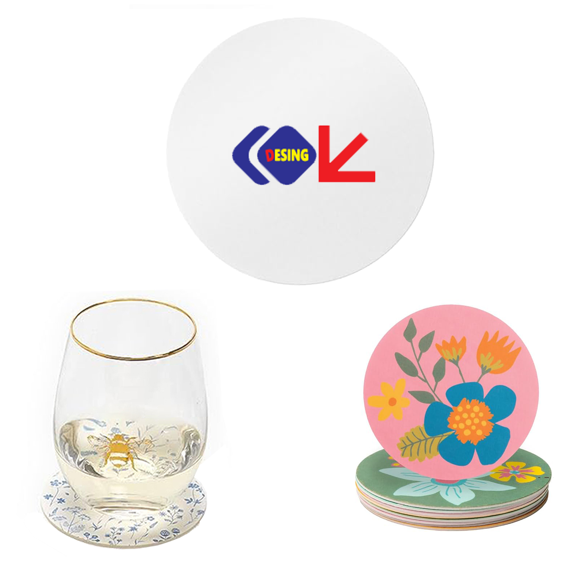 Double-Sided Full-Color Absorbent Drink Paper Coasters