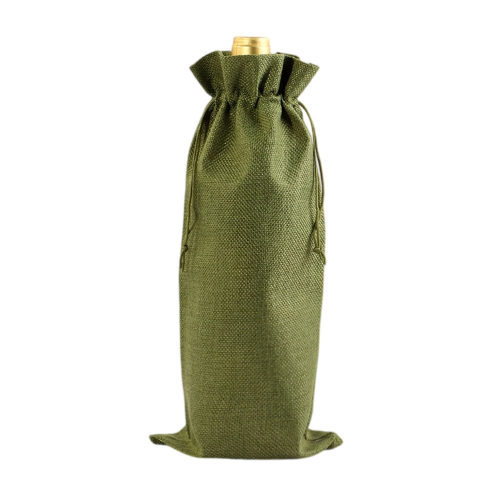 Burlap Wine Bottle Bag With Drawstring Closure 5