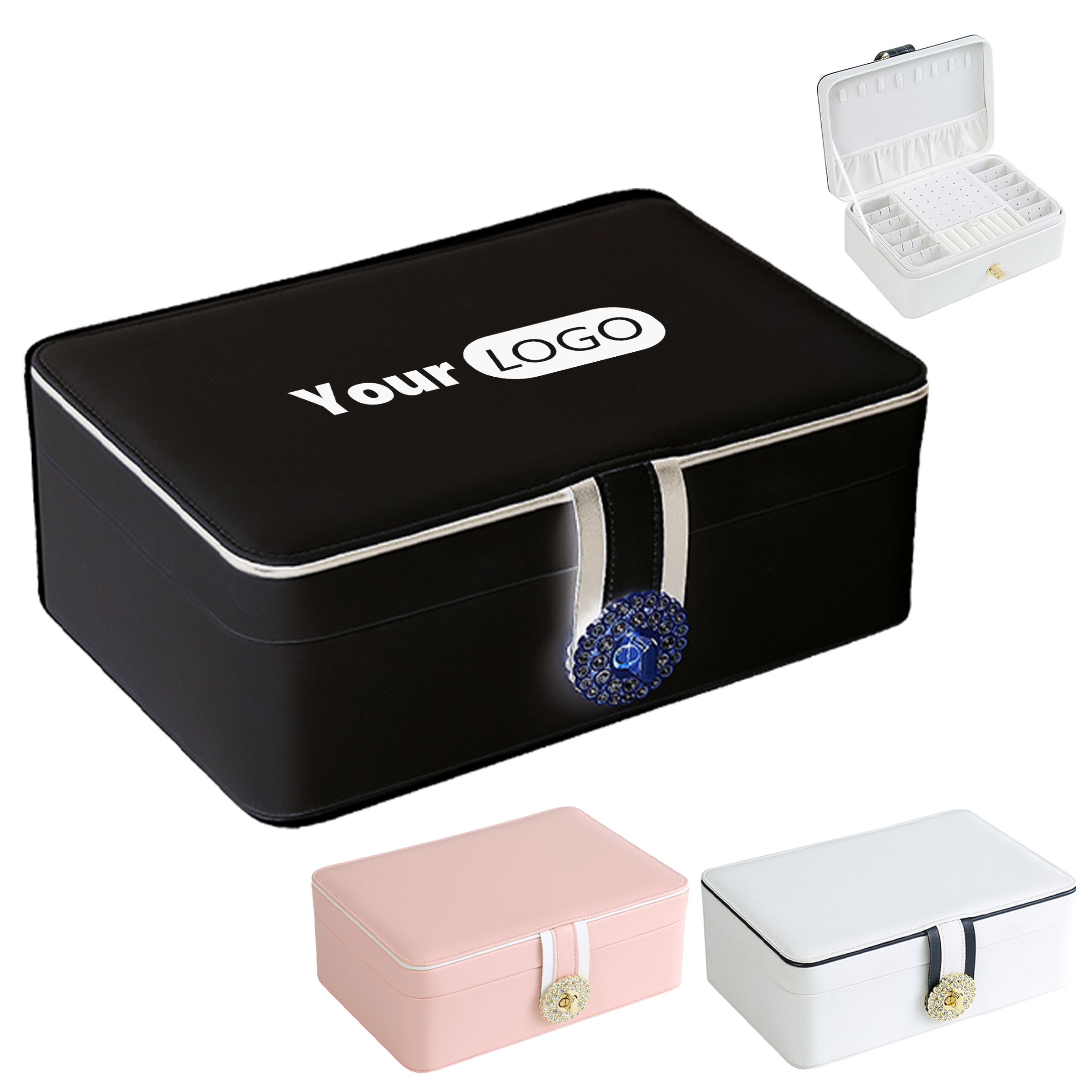 Pu Compact Travel Jewelry Organizer With Secure Closure 6