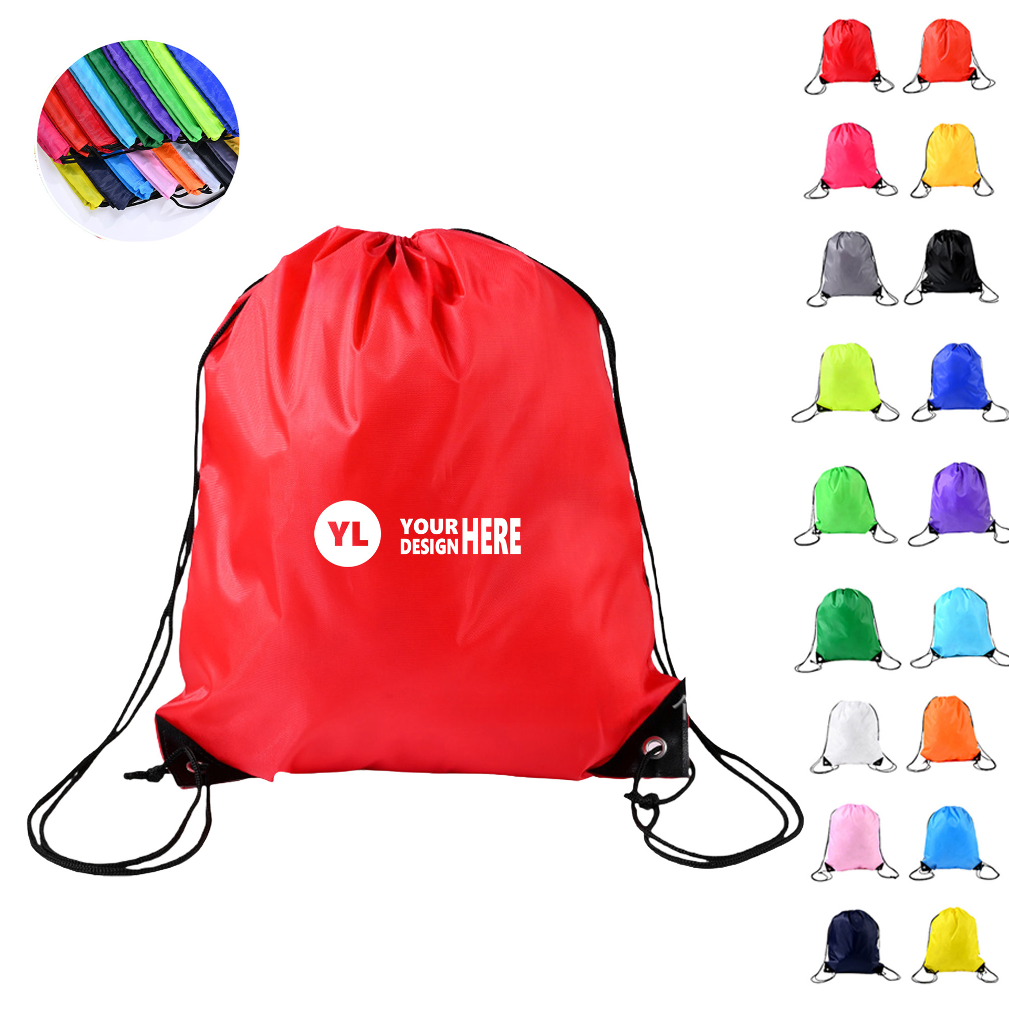 Multi-Color Lightweight Drawstring Bag 10