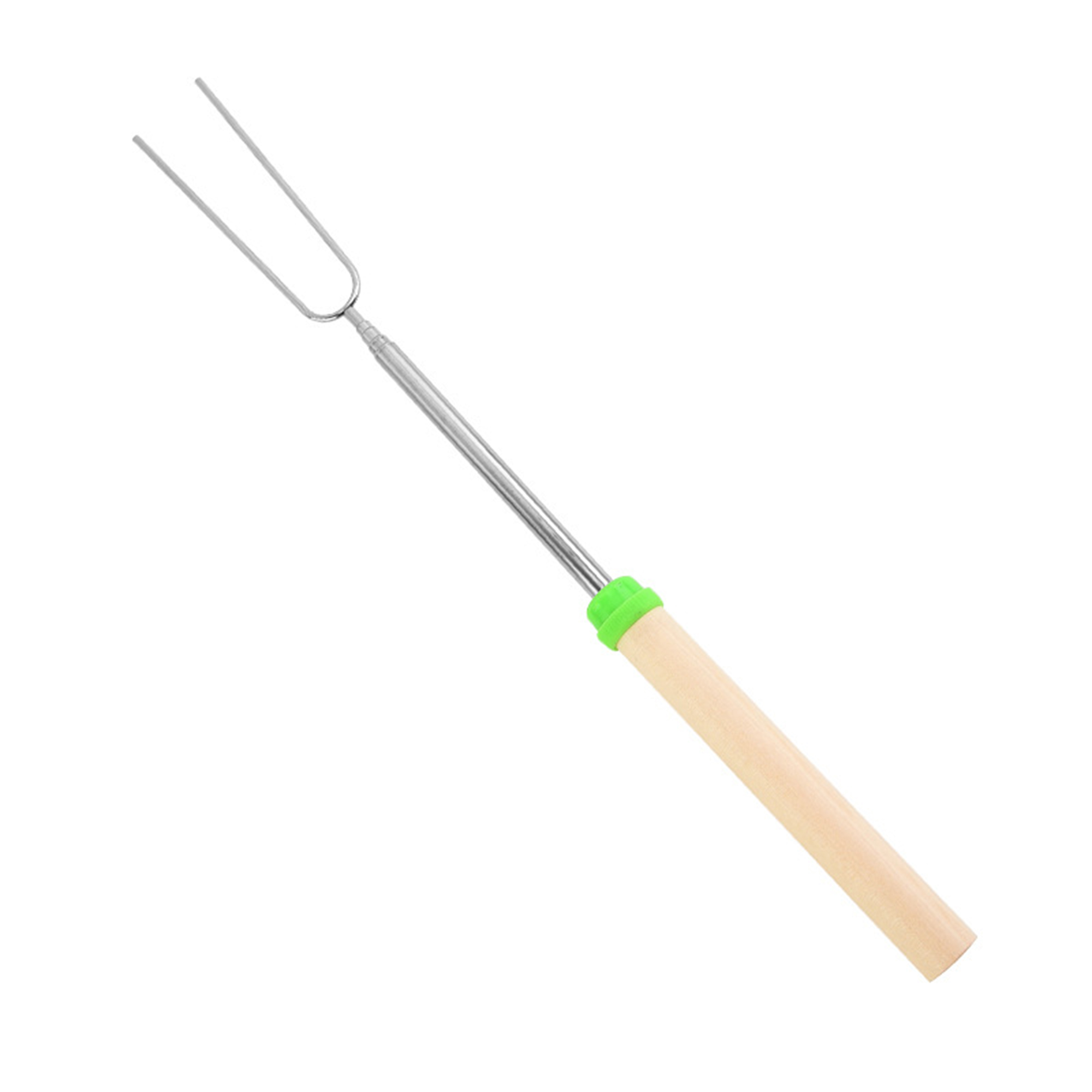 Telescopic Barbecue Skewer Fork With Wooden Handle 14