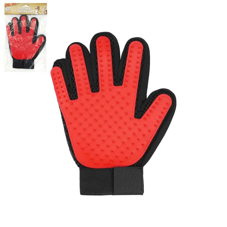 Pet Grooming Bath Glove Red 3