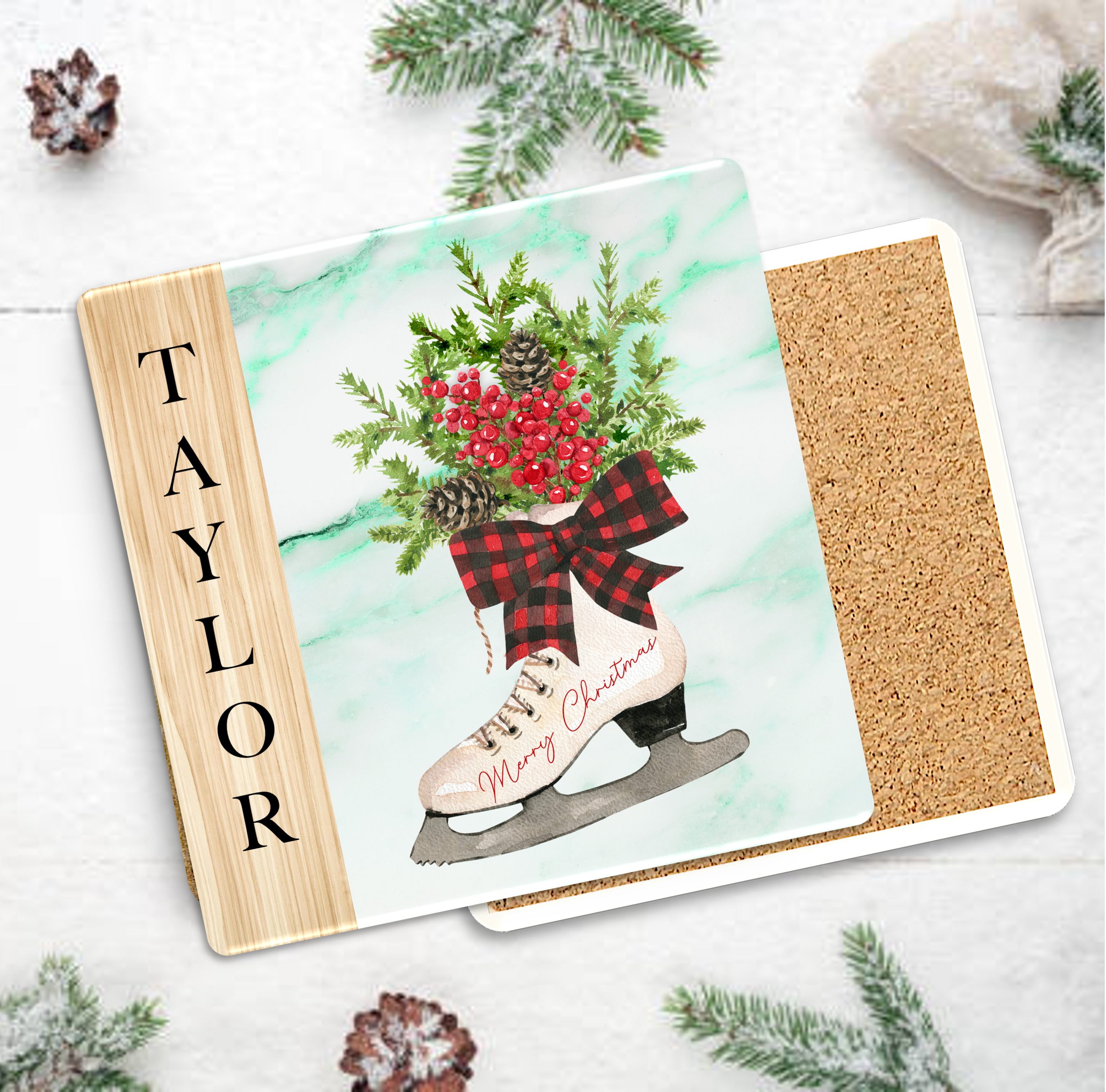 Square Absorbent Stone Coaster with Custom Print - Basic Print 14