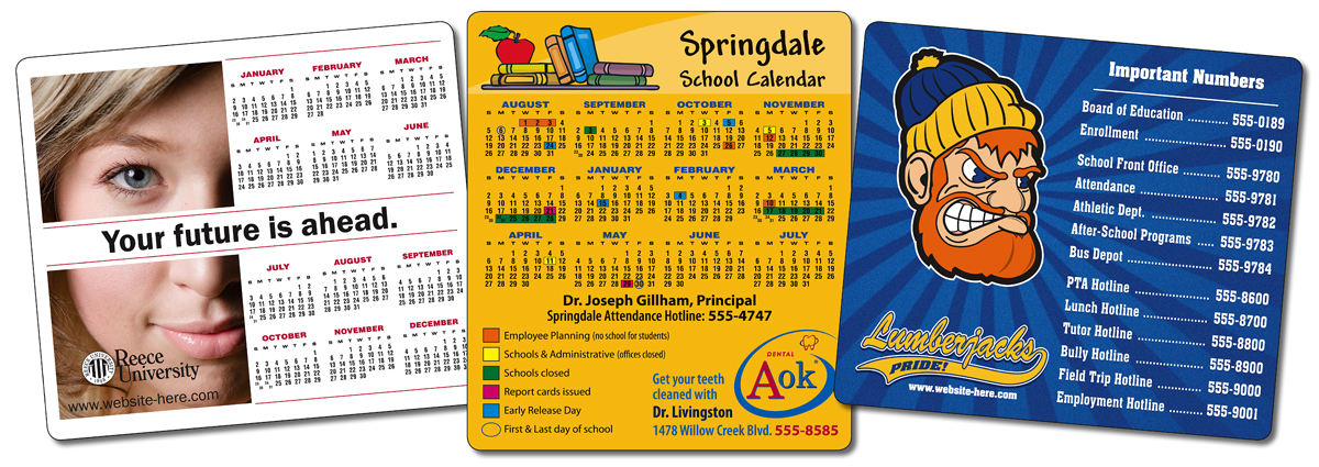 School Calendar Magnet - 3.5x4 Round Corners - 25 mil. 6