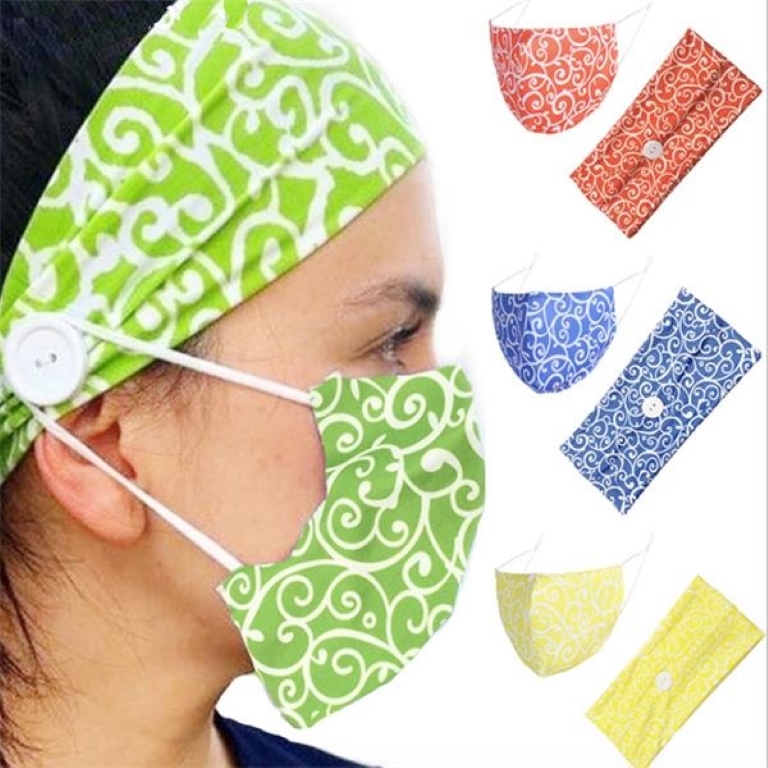 Headbands With Buttons For Mask