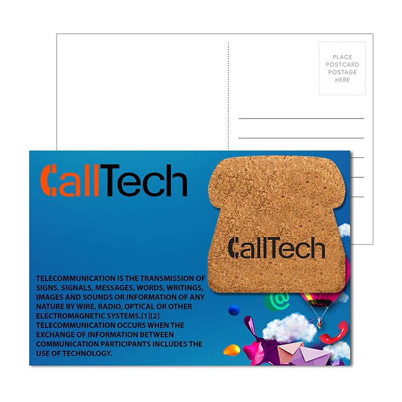 Post Card with Phone Shaped Cork Coaster