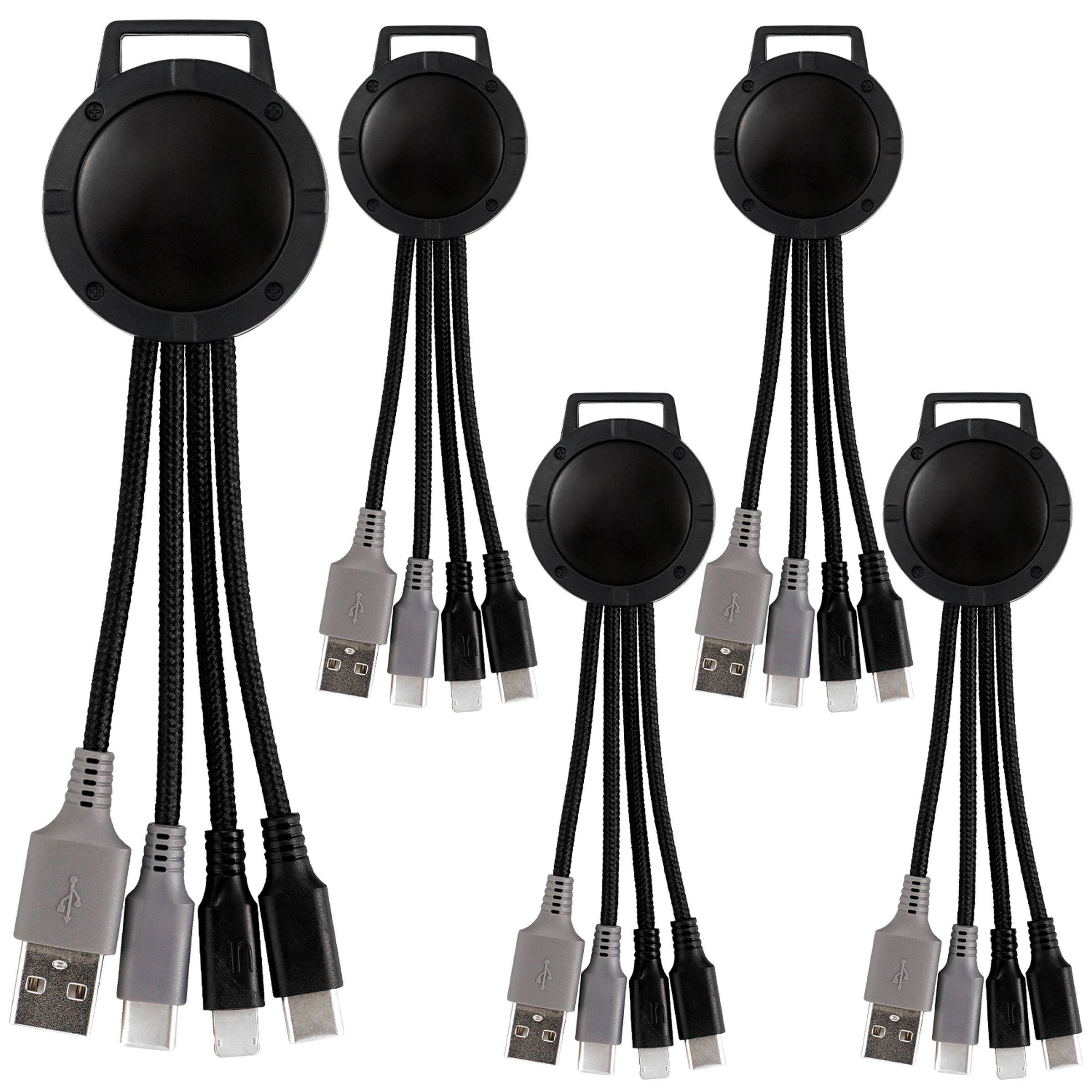 Light Up Color Two Tone Dual Input 3-in-1 Charging Cable 2