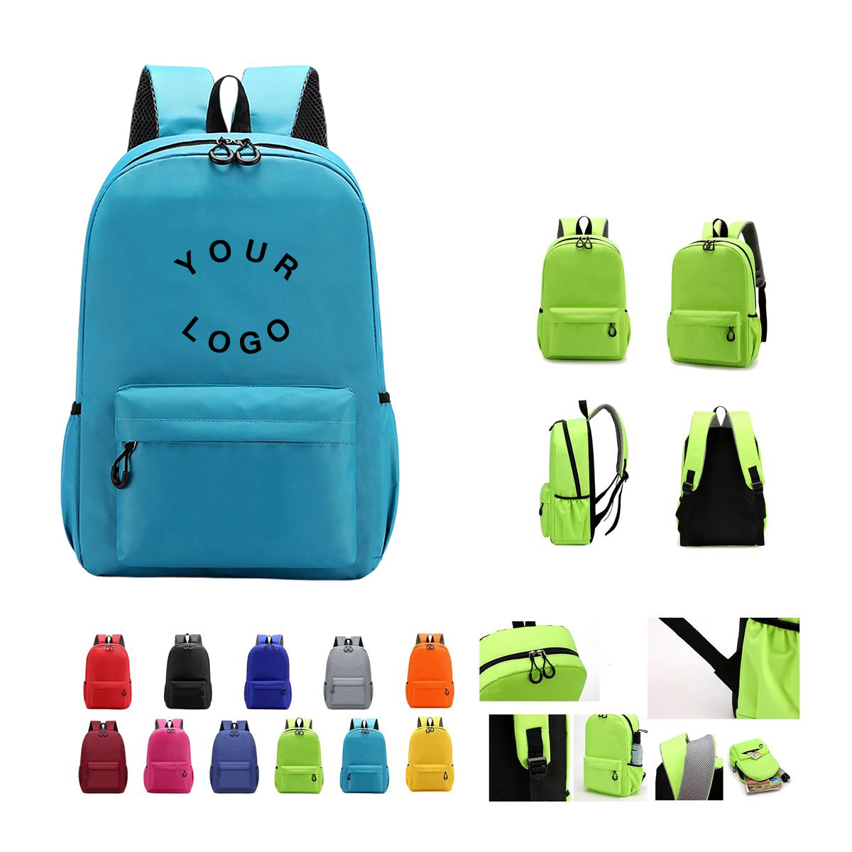Oxford School Backpack for Kids with Front Branding Panel
