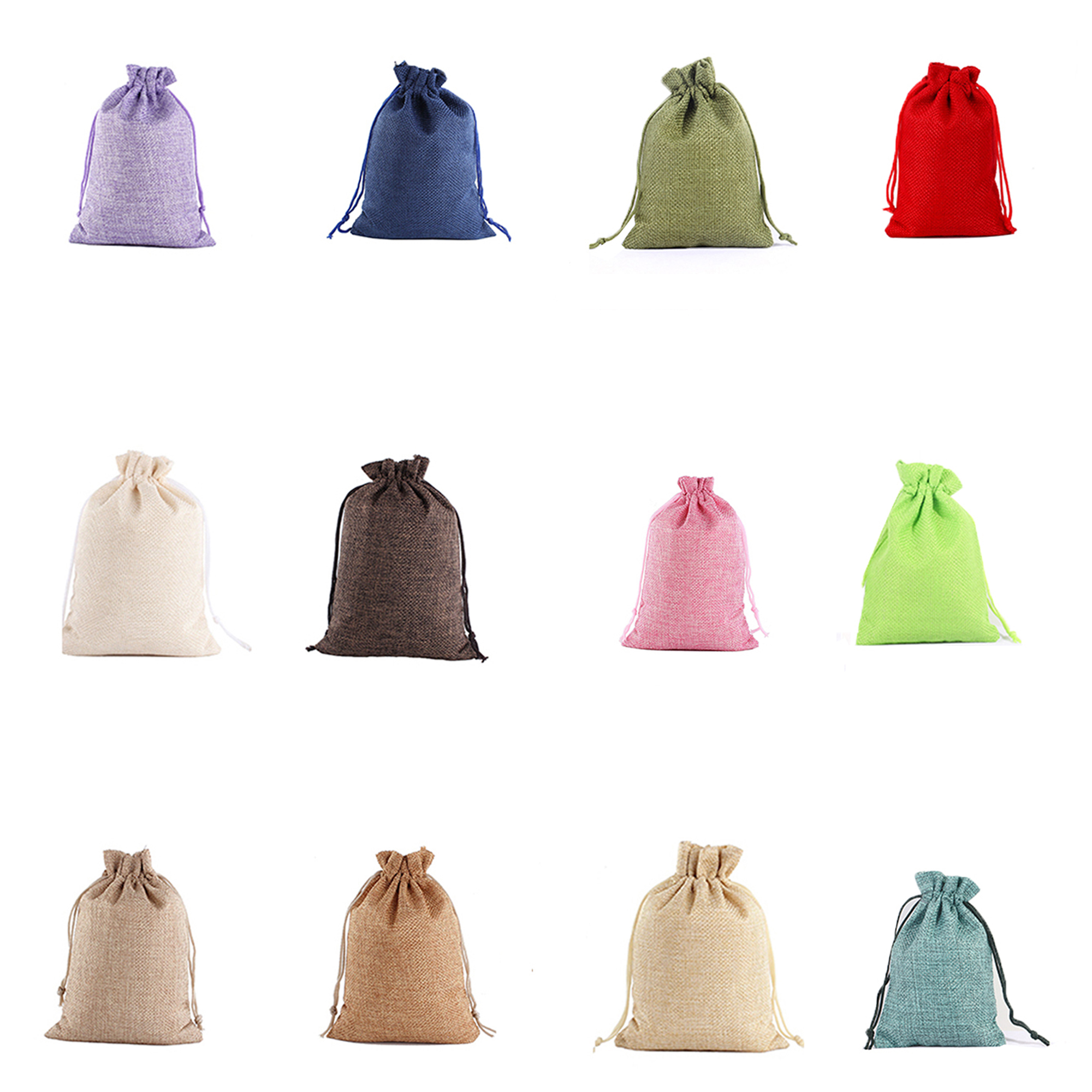 Linen Bunched Holiday Gift Bag 3
