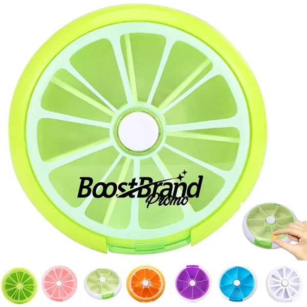 Custom 7 Day Rotating Pill Organizer Case with Secure Closure — Wellness Promo
