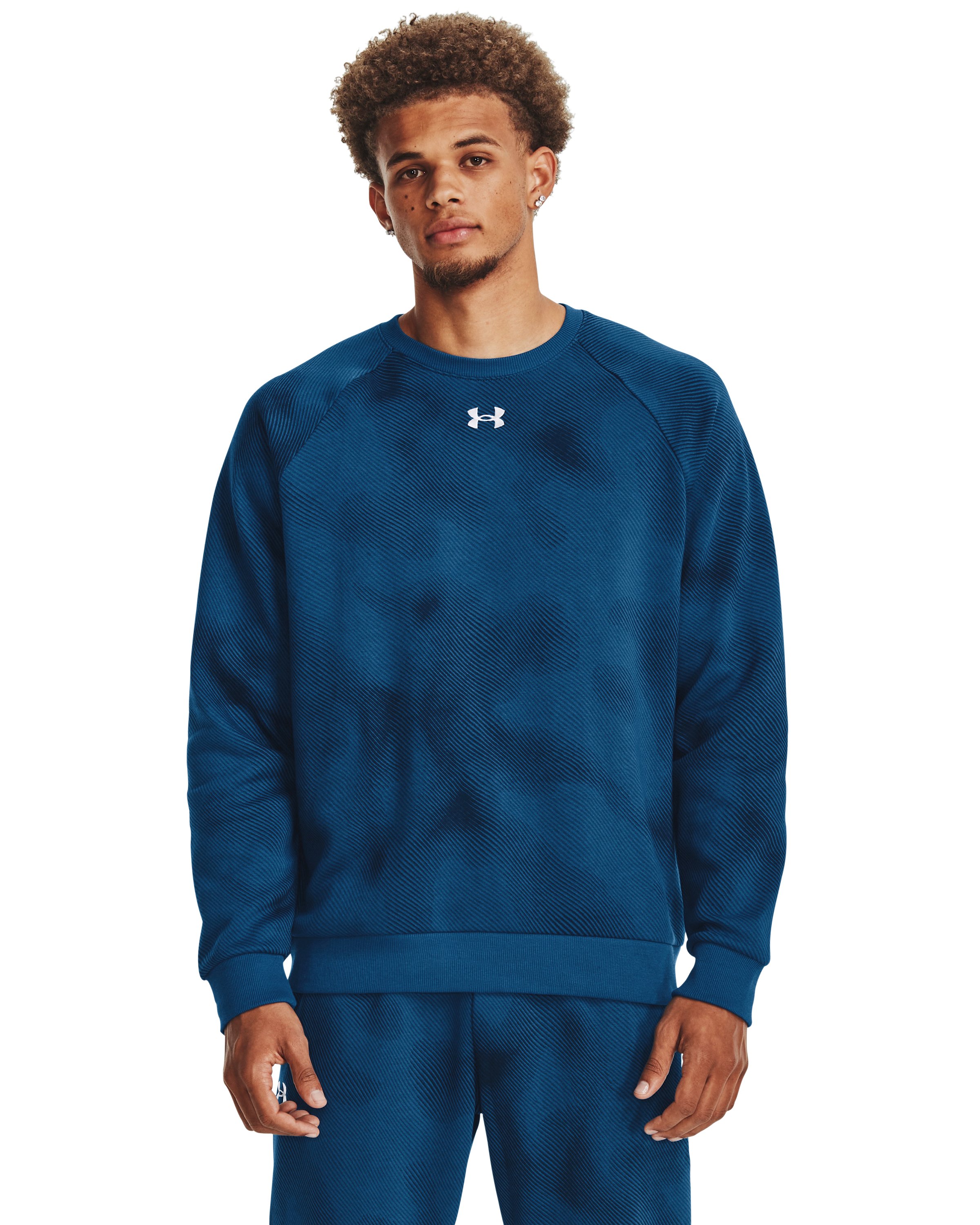 Men's UA Rival Fleece Printed Crew, custom hoodie or sweatshirt with logo imprint 9