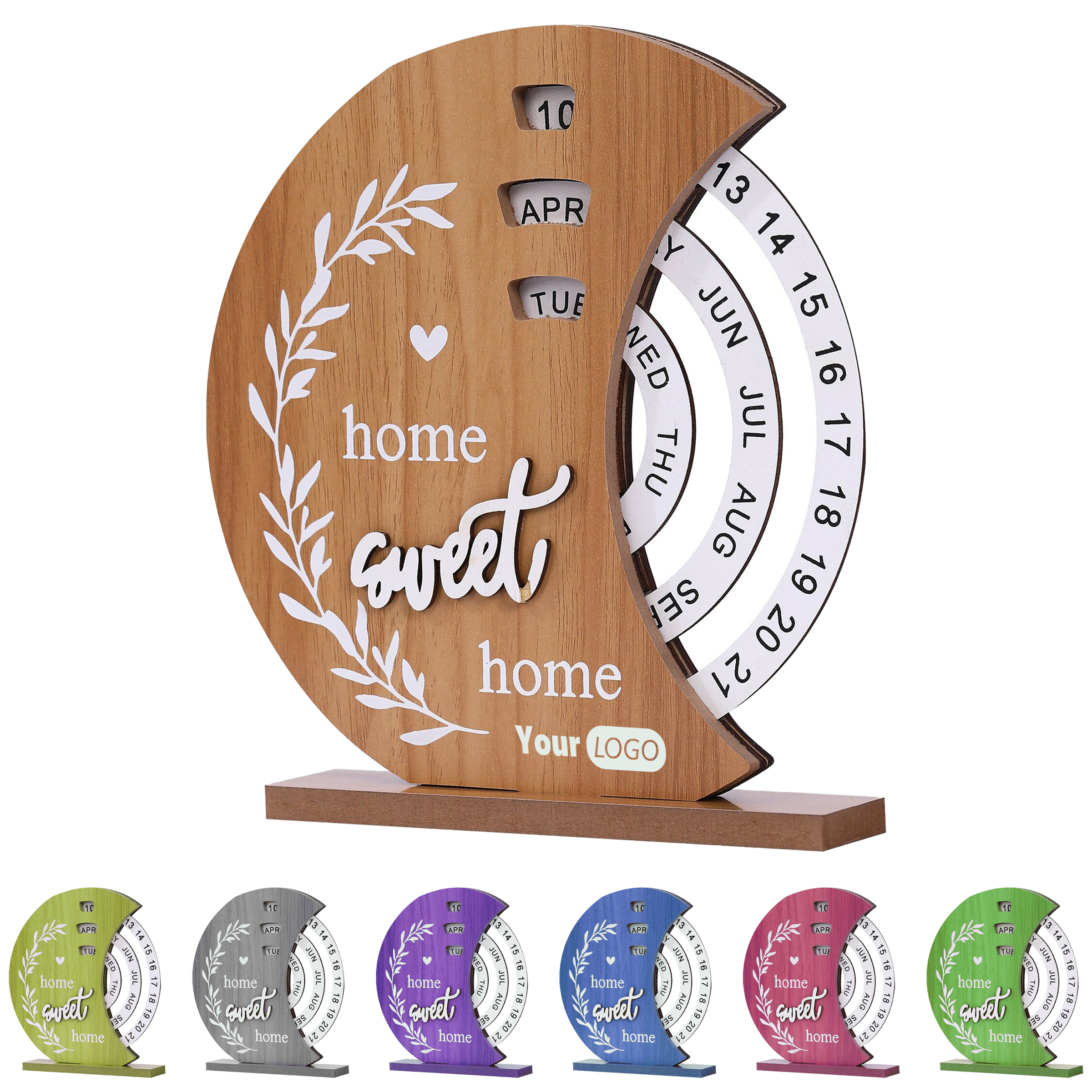 Wood Eco-Friendly Perpetual Calendar With Customizable Design 7
