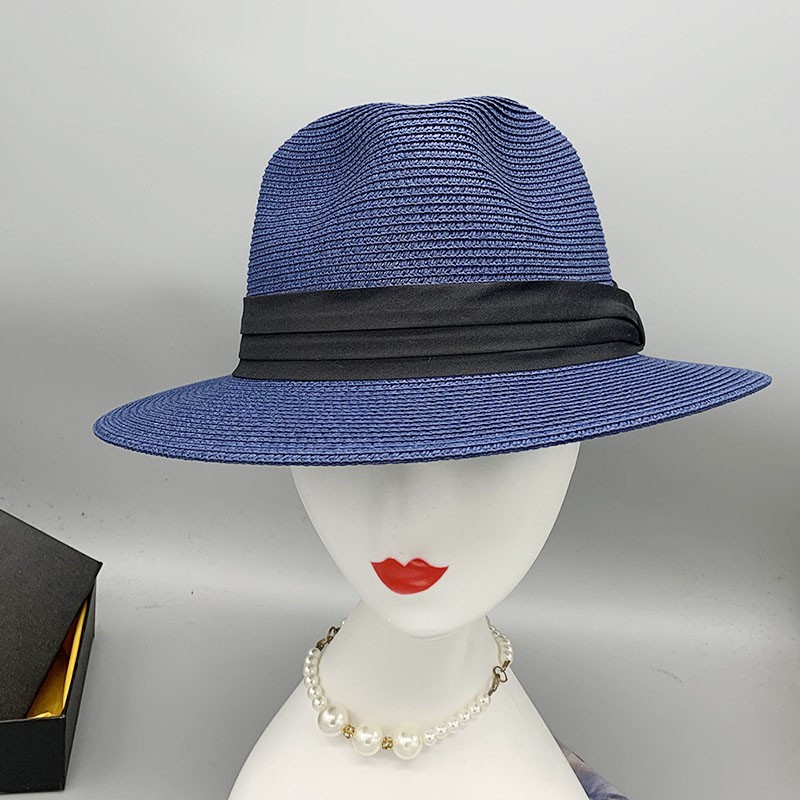 Custom Unisex Travel Straw Panama Hat Summer Wide Brim Straw Hat 8