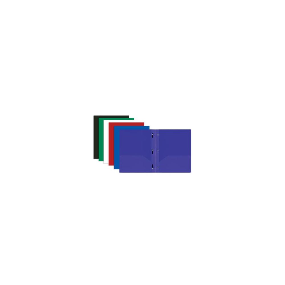 Poly 2 Pocket Folders - 3 Prongs Assorted Colors 3